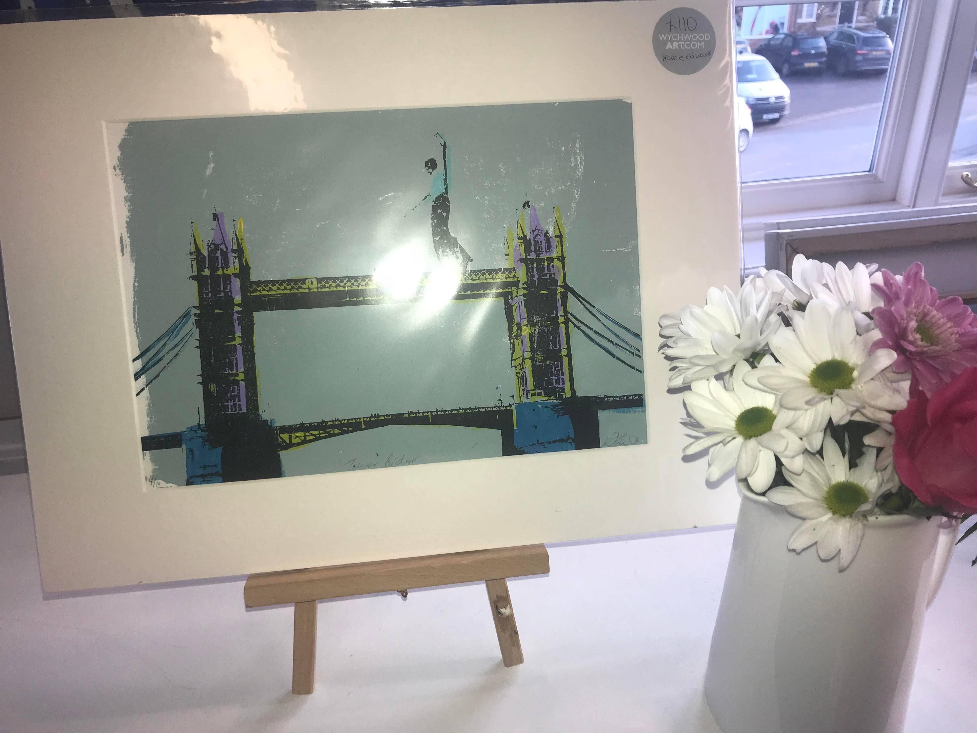 Tower Bridge - Blue Landscape Print by Katie Edwards