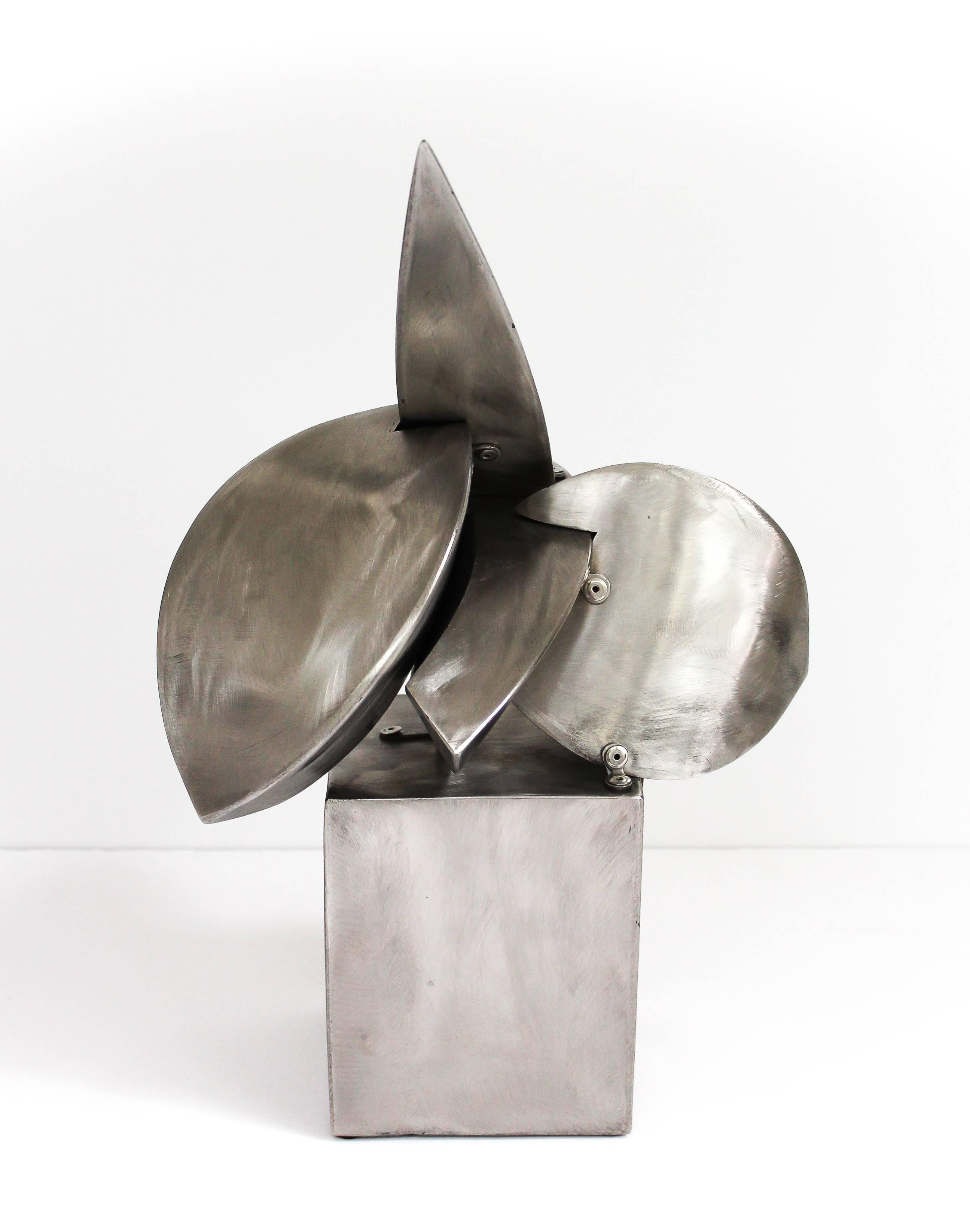 Genoma I  - Gray Abstract Sculpture by Carlos Gonzalez