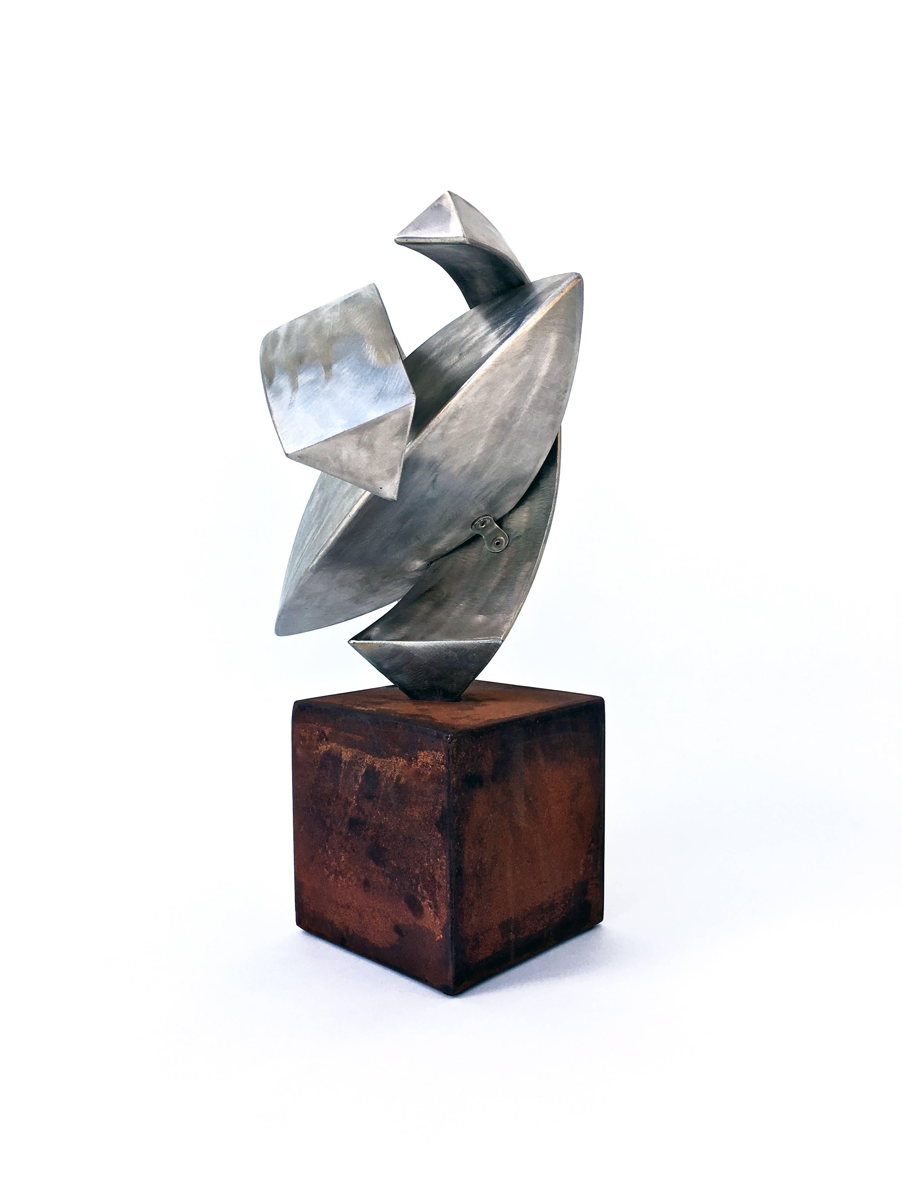 Genoma III - Gray Abstract Sculpture by Carlos Gonzalez