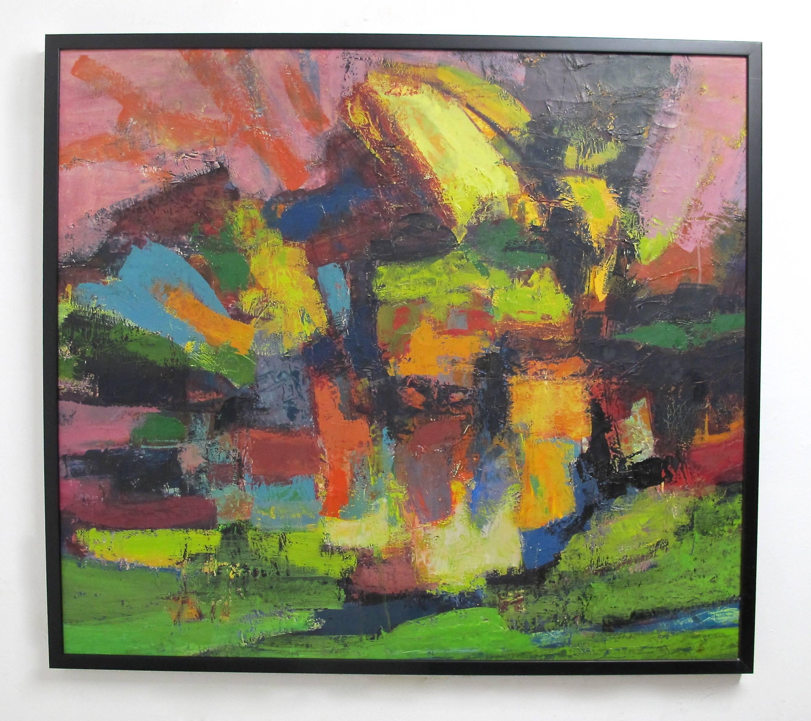 Mid-Century Modern Abstract Impressionist Painting, American circa 1960's For Sale 1