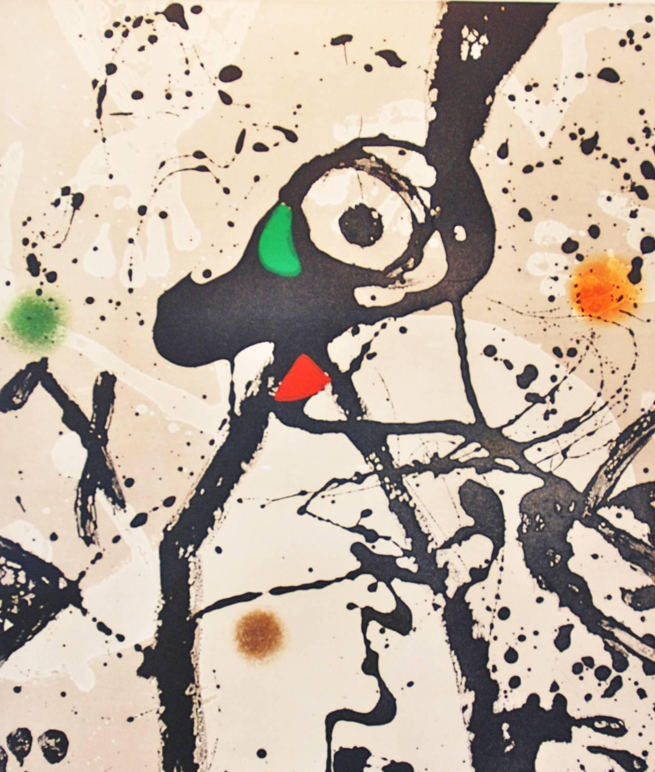 La souris noire à la mantilla - Print by Joan Miró