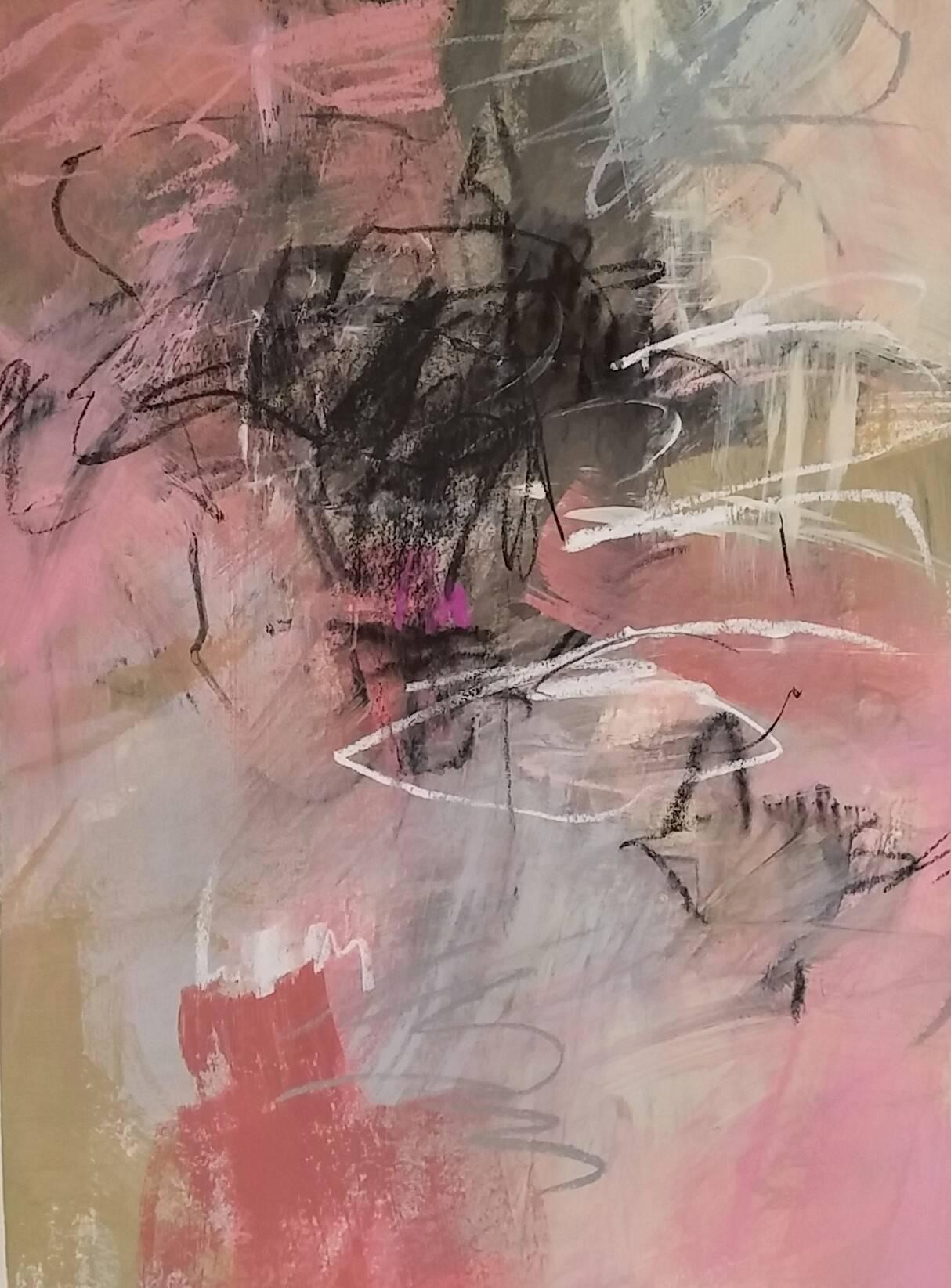 Debora Stewart Abstract Painting - Passion for Pink I