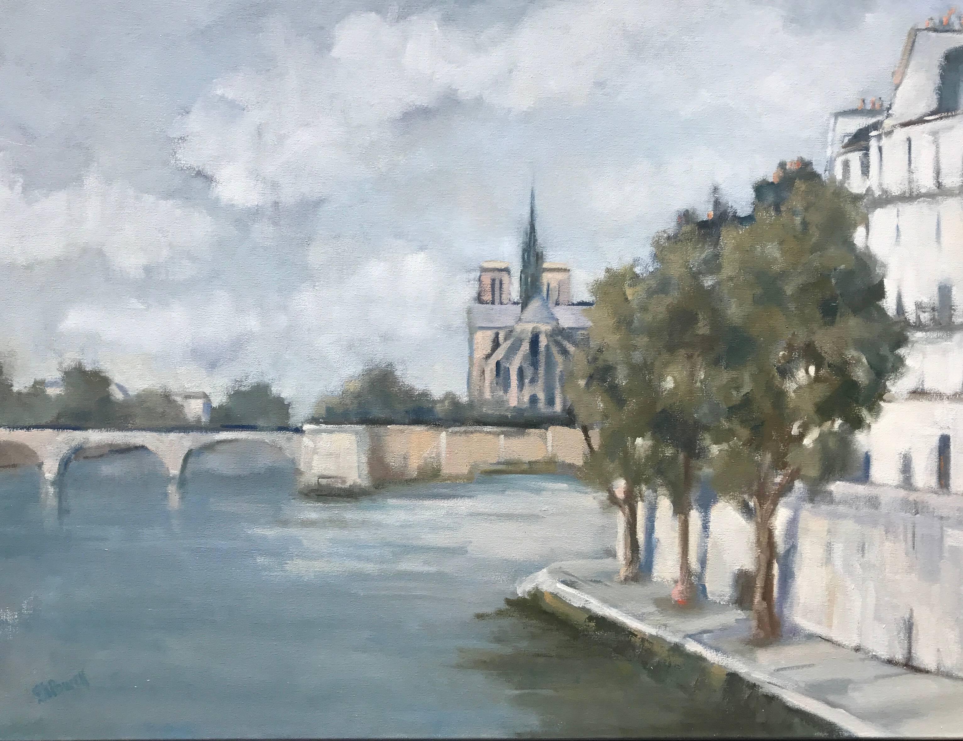 Lesley Powell Landscape Painting - Toward Notre Dame