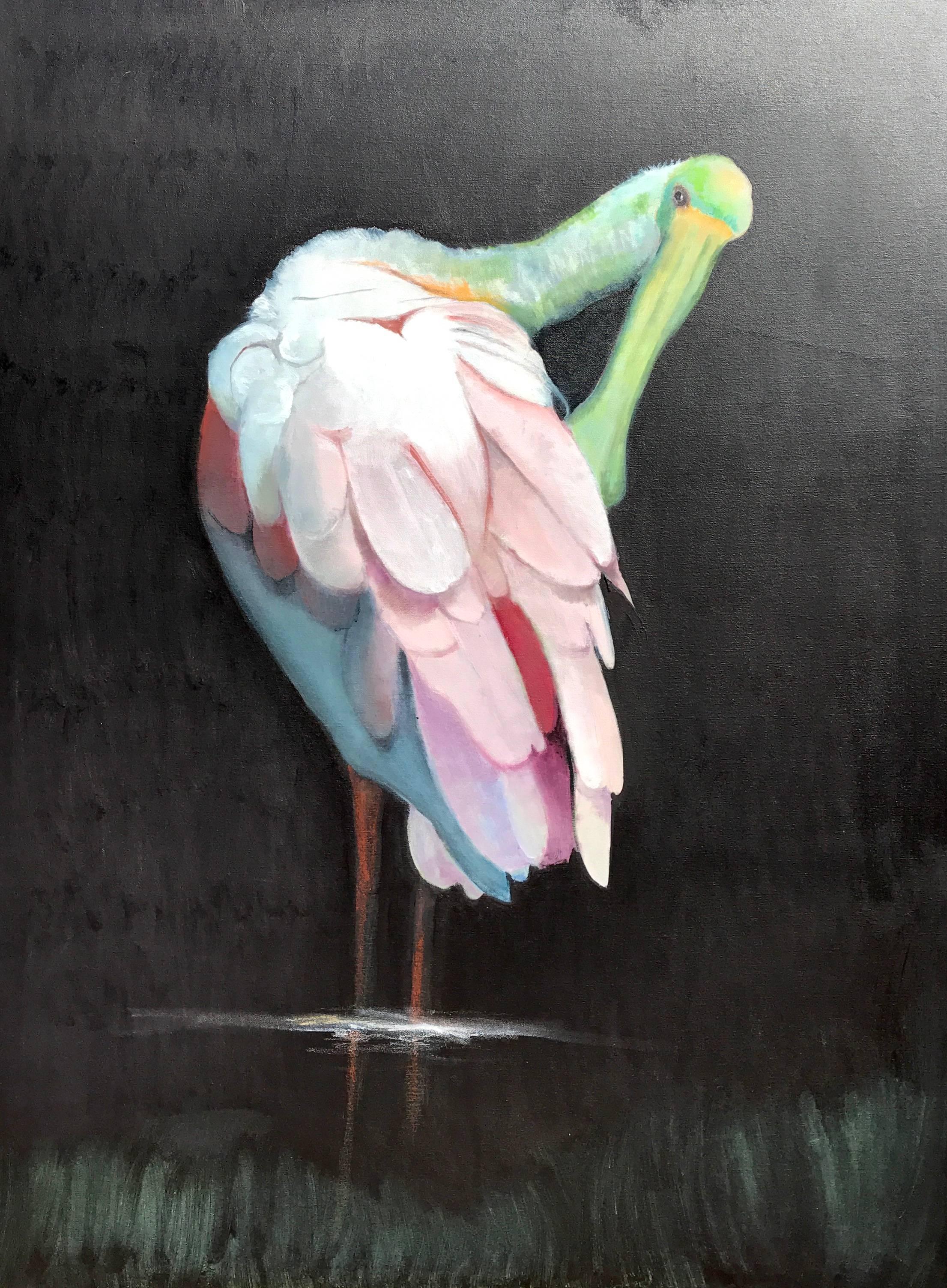 Judith Vivell Animal Painting - Roseate Spoonbill