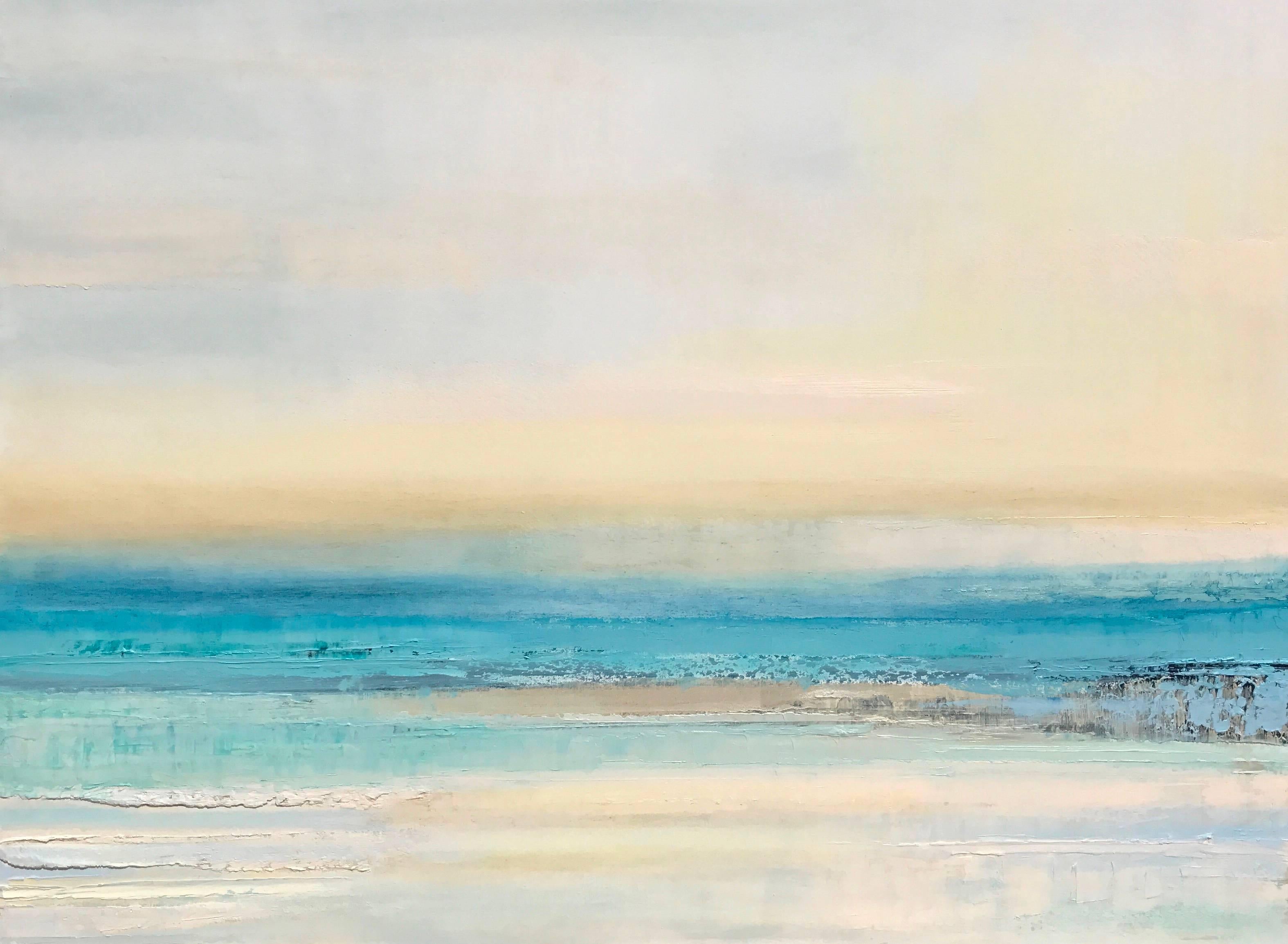 This abstract seascape of the American Northeast coastline is a beautiful addition to any home.  The artist, Barbara Sussberg, started her artistic journey as the CEO of a textile design company.  Through the years, Barbara has been able to
