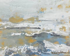 'Sea Spray' Small Encaustic Impressionist Beach Scene