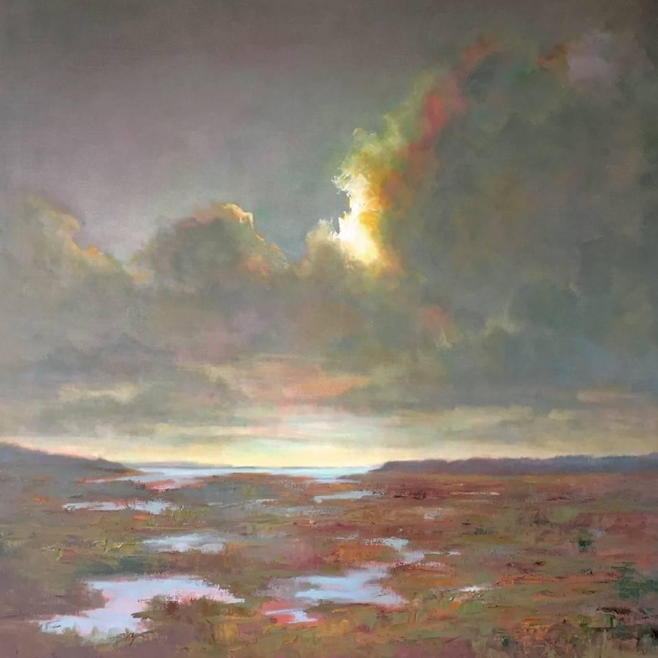 Julie Houck Landscape Painting - 'Transition' Large Impressionist Landscape Oil on Linen
