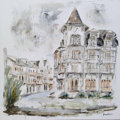 'The Town, Rosemary Beach' Large Rosemary Beach, Florida Painting