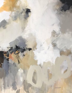 'Hipster', Large Abstract Vertical Mixed Media on Canvas Painting
