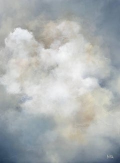 "All That We Perceive, " Large Vertical Abstract Skyscape Acrylic on Canvas