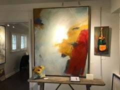 "Veuve" Small Post-Impressionist Acrylic on Canvas Veuve Champagne Bottle