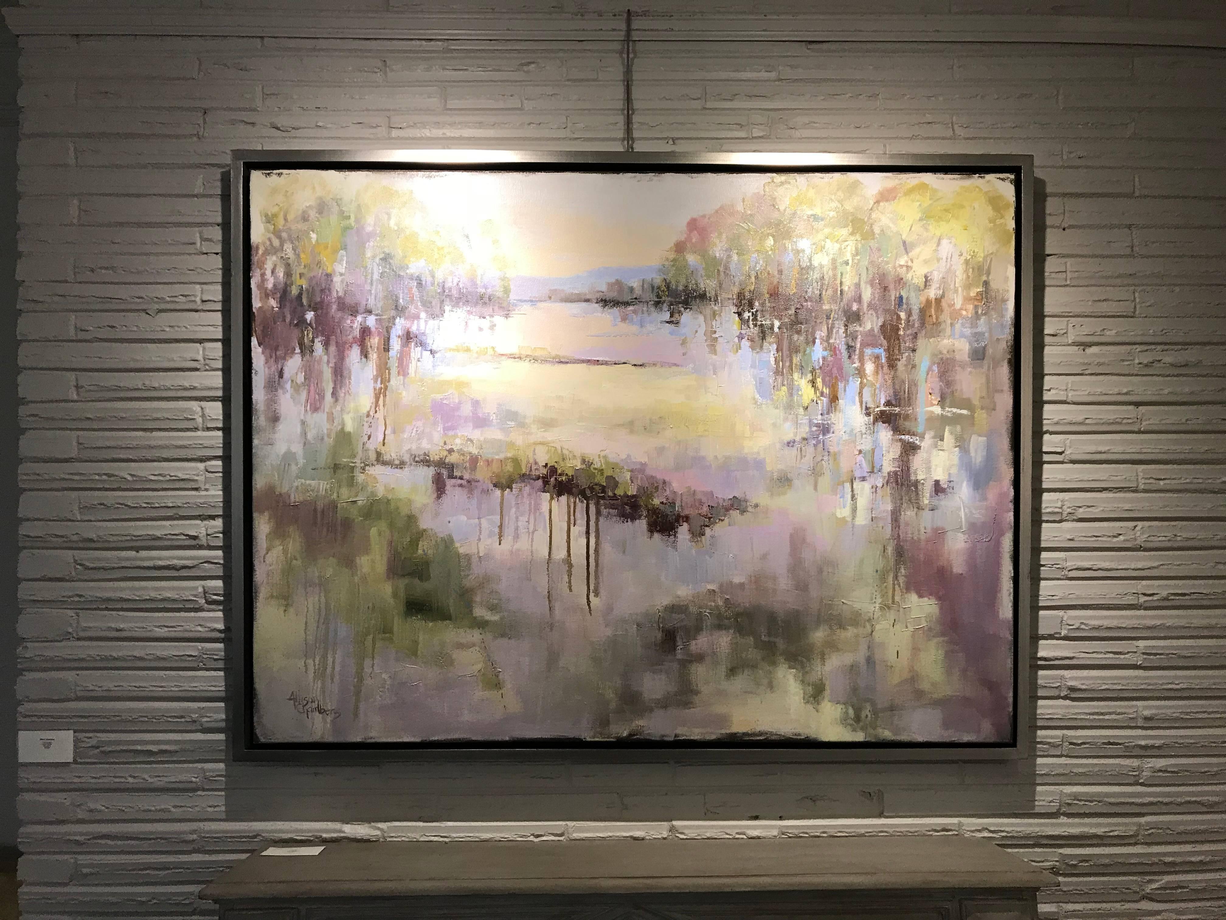 'I Remember', Framed Horizontal Oil on Canvas Impressionist Landscape Painting 1