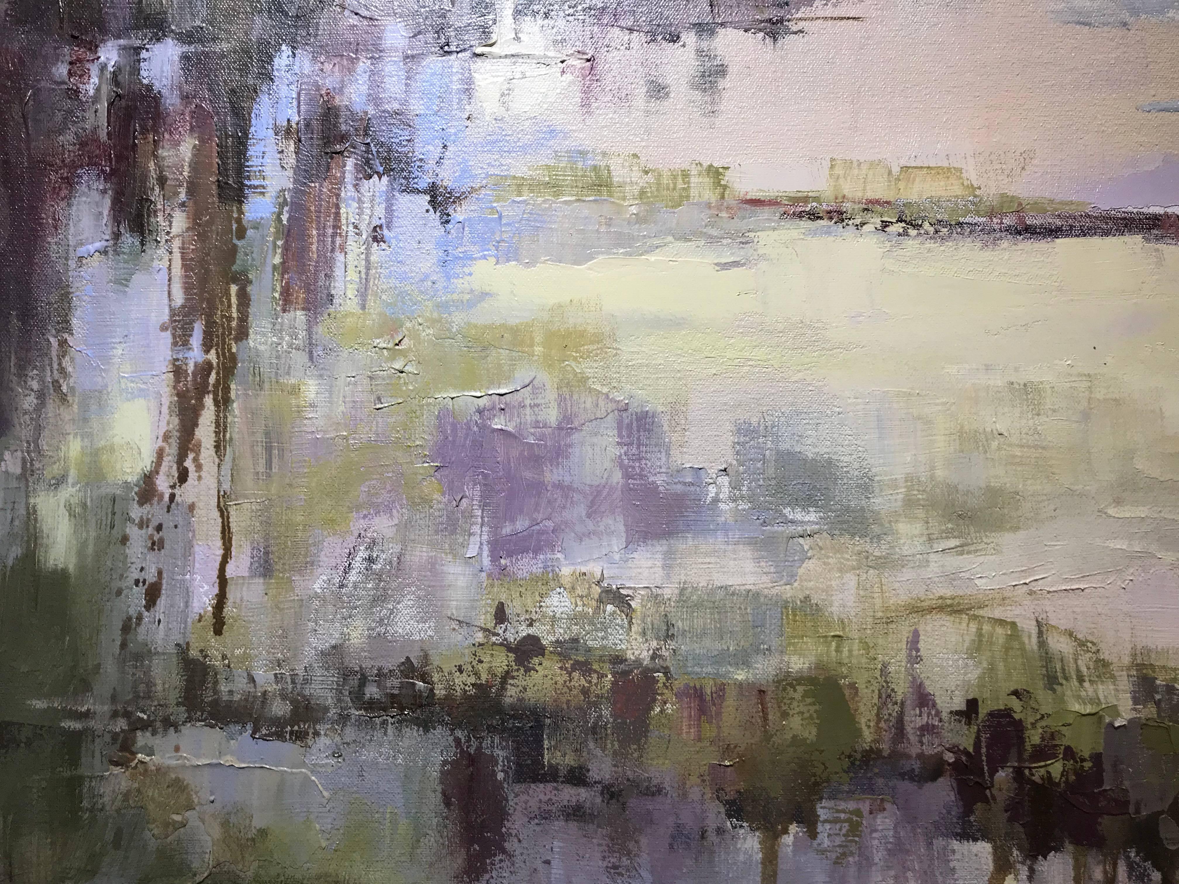 'I Remember', Framed Horizontal Oil on Canvas Impressionist Landscape Painting 3