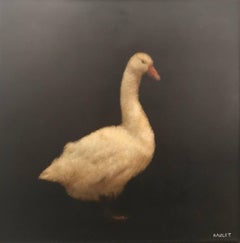 "Goose 10 x 10" Small Contemporary Animal Painting on Board