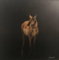 "Montana" Small Animal Contemporary Mixed Media on Board Painting
