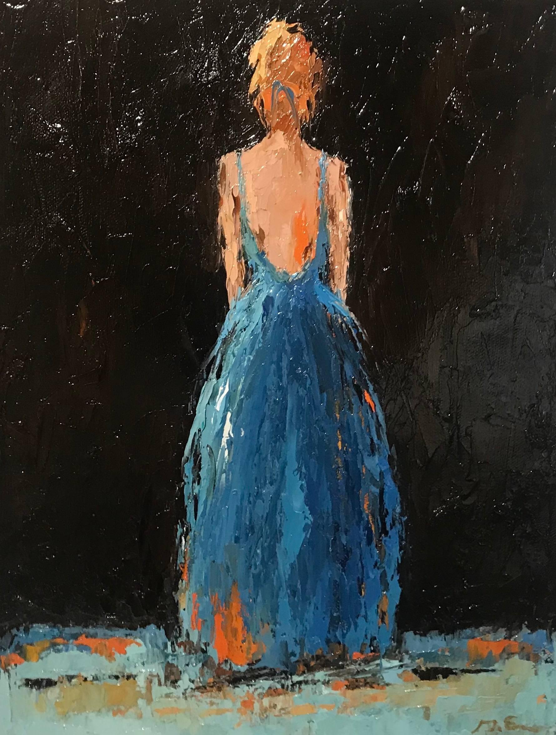 Geri Eubanks Figurative Painting - 'Nora', Small Size Oil on Canvas Figurative Impressionist Painting of a Lady