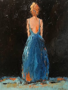 'Nora', Small Size Oil on Canvas Figurative Impressionist Painting of a Lady