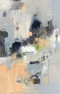 'Dingli Cliffs', Large Vertical Mixed Media on Canvas Abstract Painting
