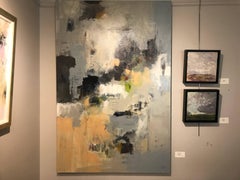 'Dingli Cliffs', Large Vertical Mixed Media on Canvas Abstract Painting