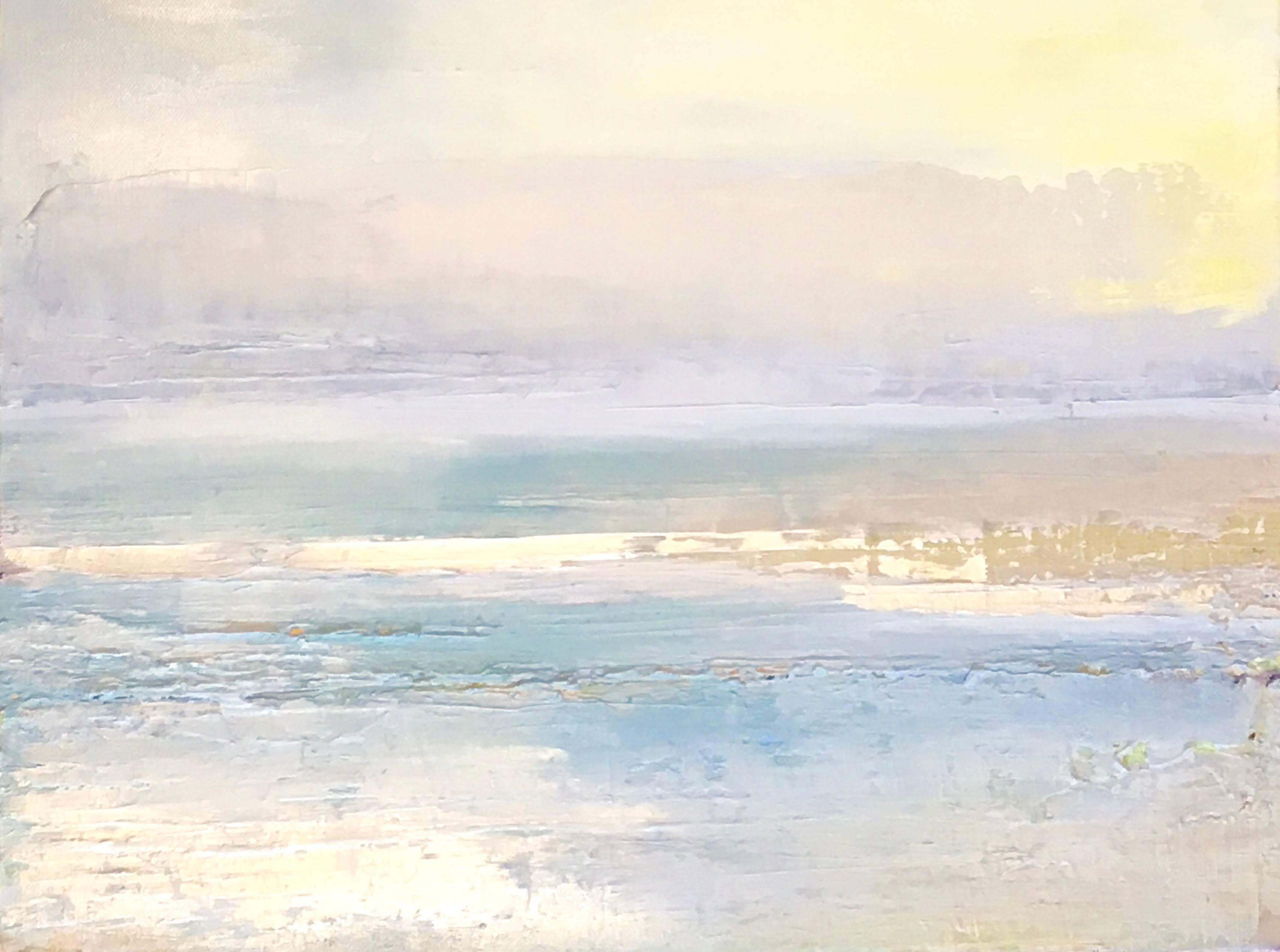 Barbara Sussberg Landscape Painting - 'Violet Evening in Venice', Abstract Impressionist Oil on Canvas Landscape