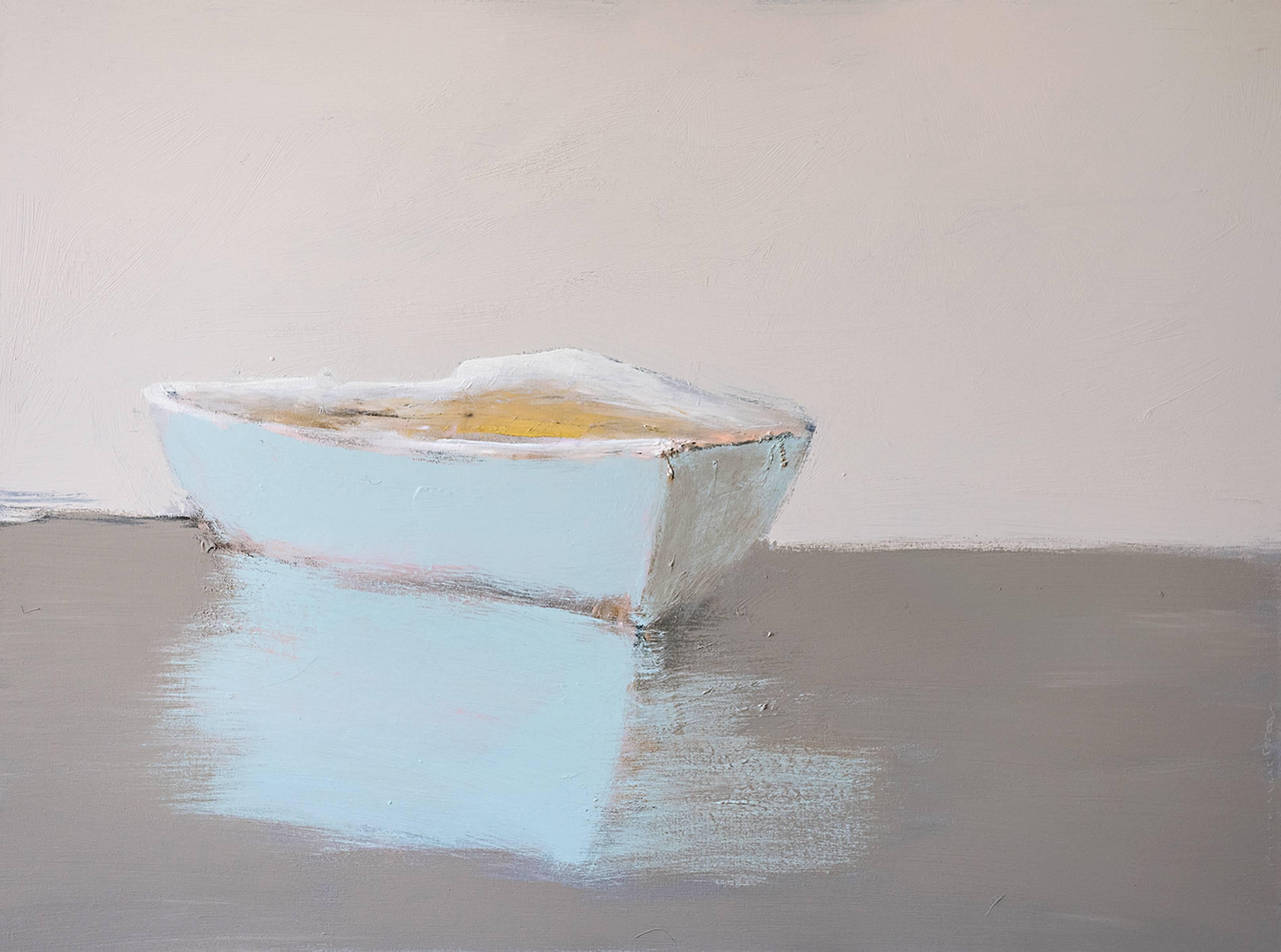 Carylon Killebrew Landscape Painting - "Final Song, " medium horizontal boat painting