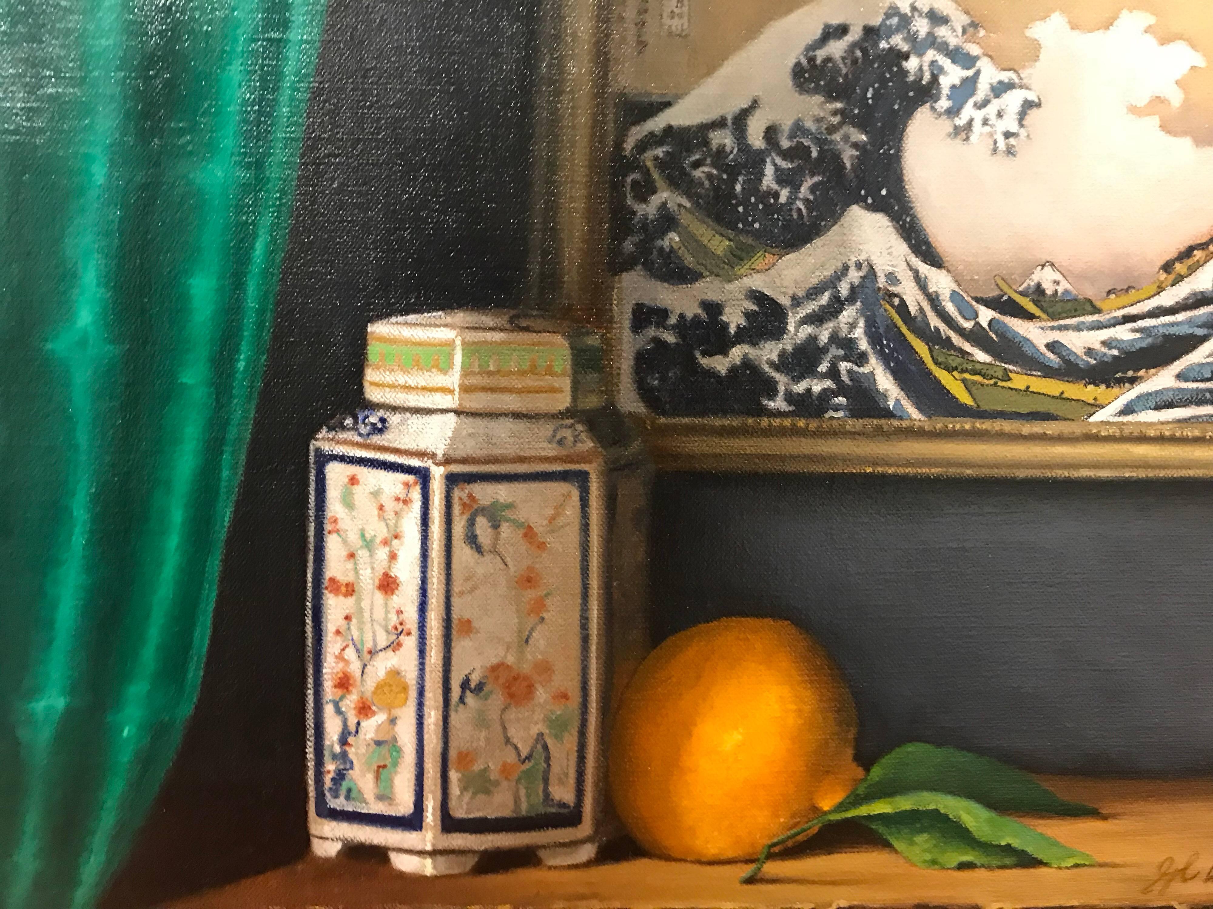 Ginny Williams Still-Life Painting - "Marco Polo" Small Still Life Painting