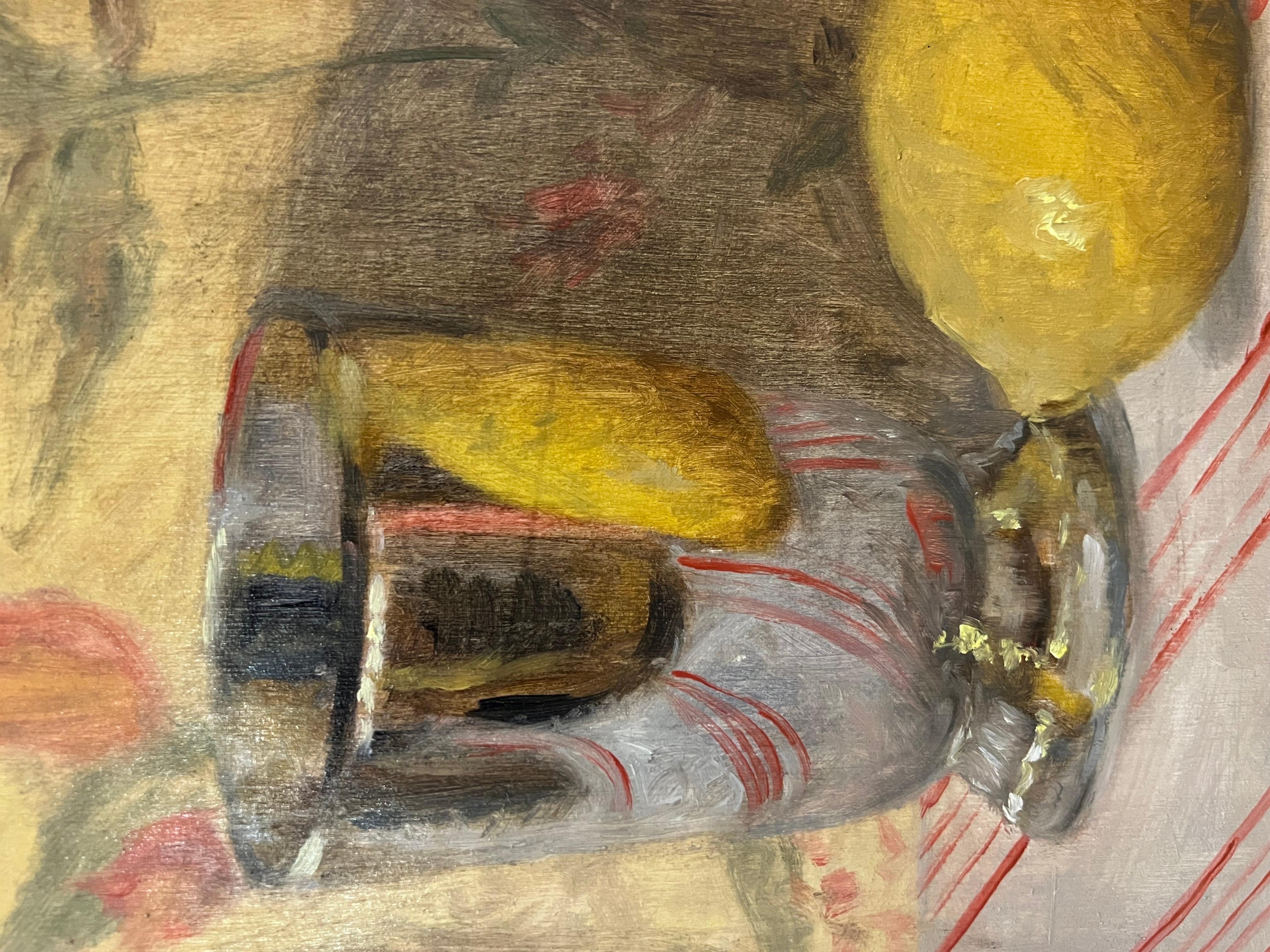 Silver Cup and Lemon by Ginny Williams Framed Still Life Oil on Board, Silver 1
