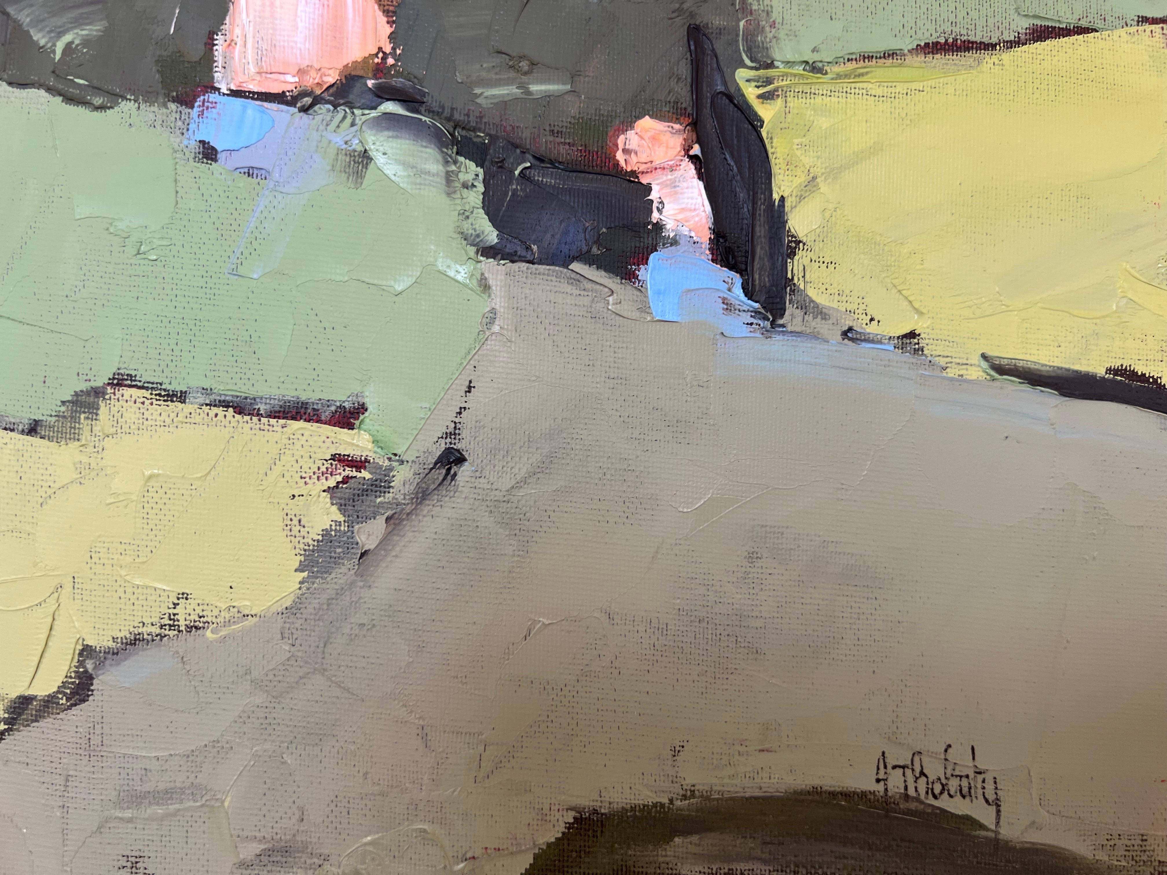 Campagne en Vert by Andree Thobaty, Pintura paisajista contemporánea francesa 3
