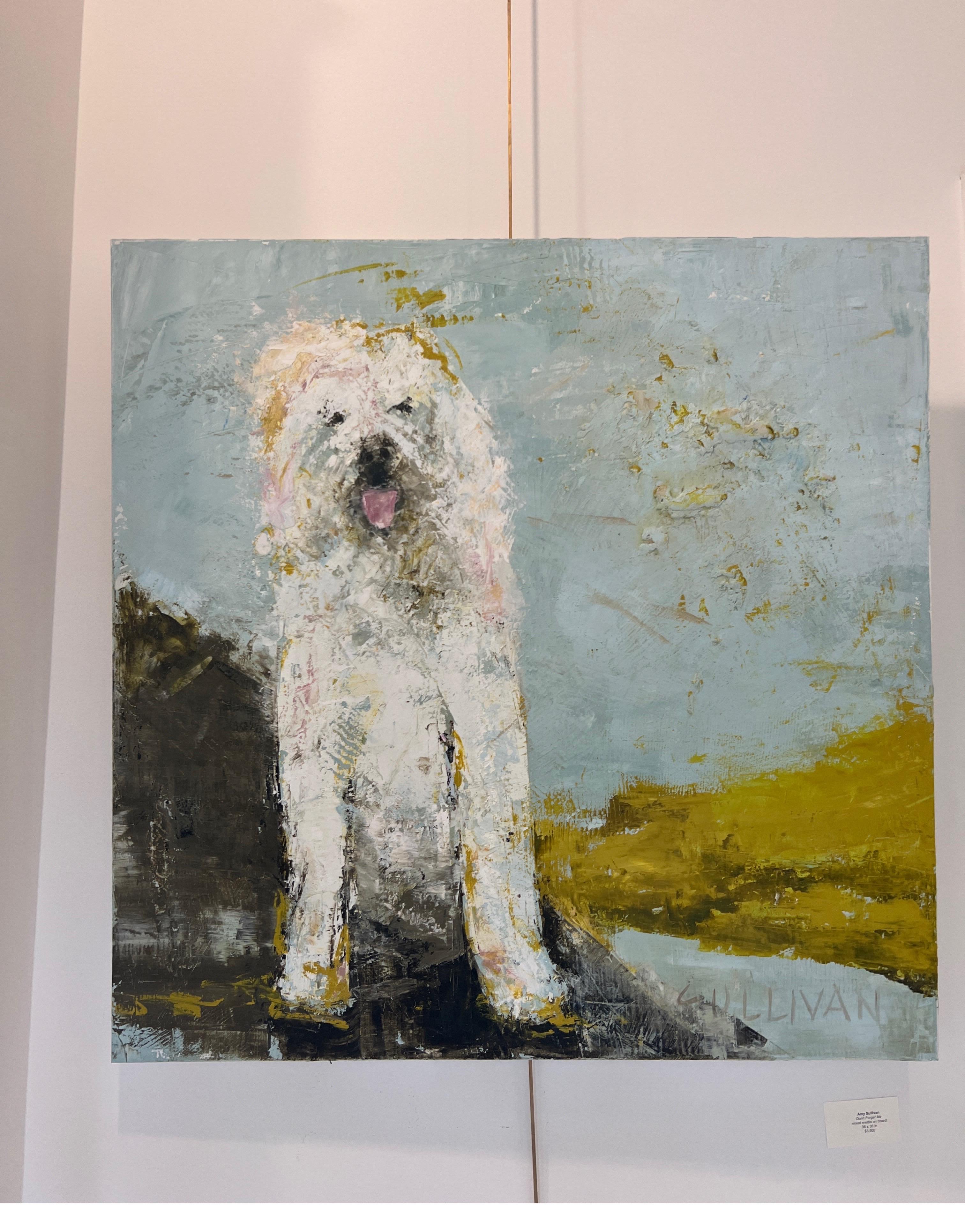 Don't Forget Me by Amy Sullivan Contemporary Dog Painting with Dog 2