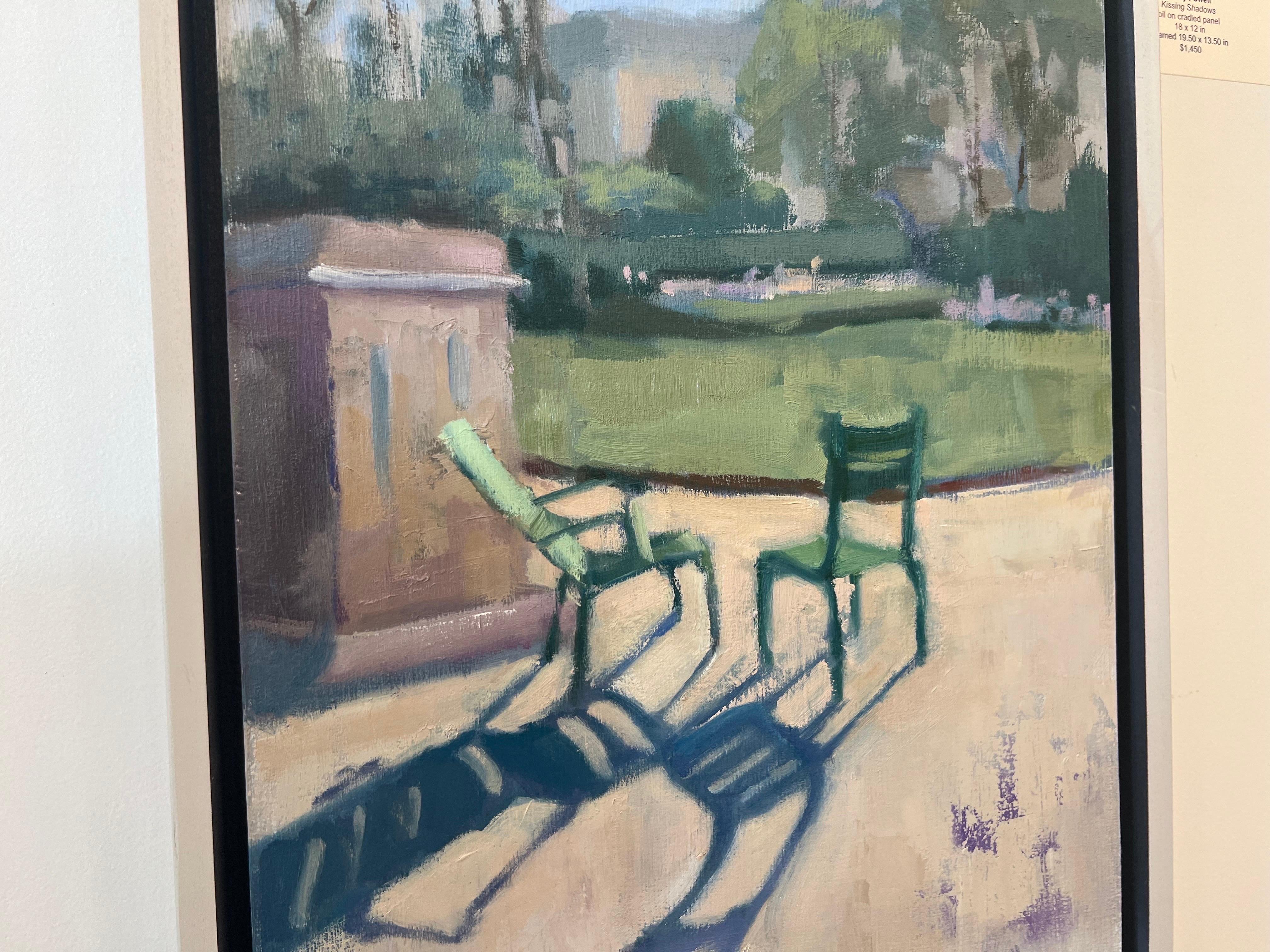 Kissing Shadows by Lesley Powell, Oil on Panel Parisian Scene 2