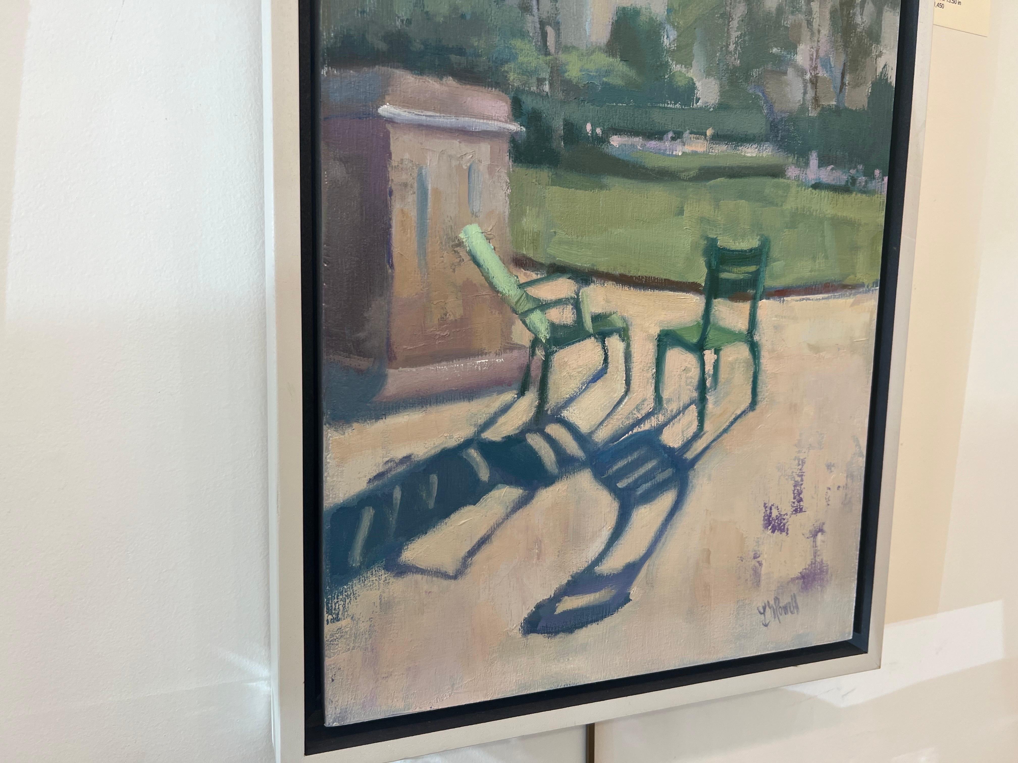 Kissing Shadows by Lesley Powell, Oil on Panel Parisian Scene 4