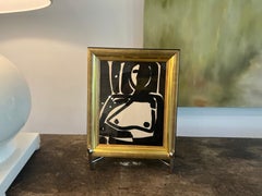 Nude II by Jacques Nestle Petite, black and white modern nude painting on paper