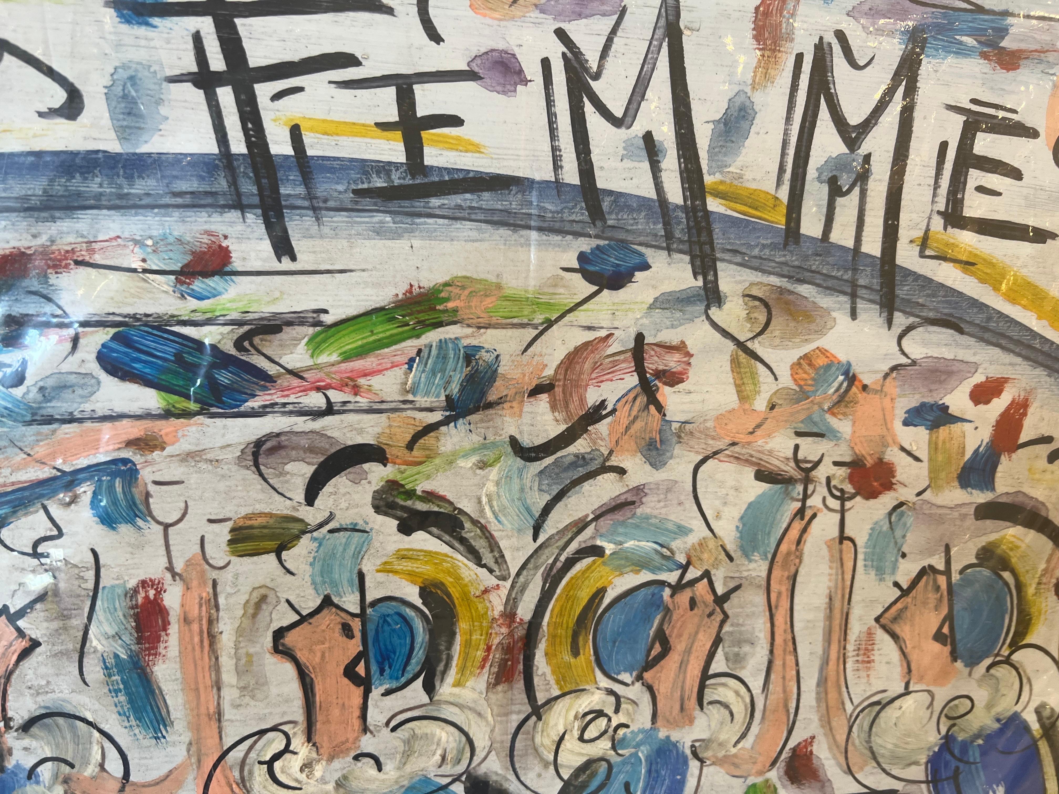 Bar De Femmes di Blasco, Pittura francese contemporanea su tavola 1