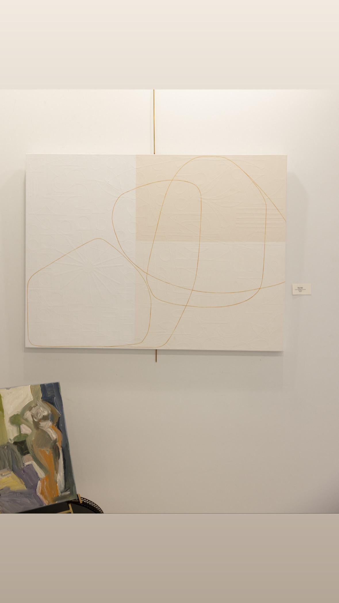 Ginger Shots par Maura Segal, peinture contemporaine minimaliste sur toile avec collage 1