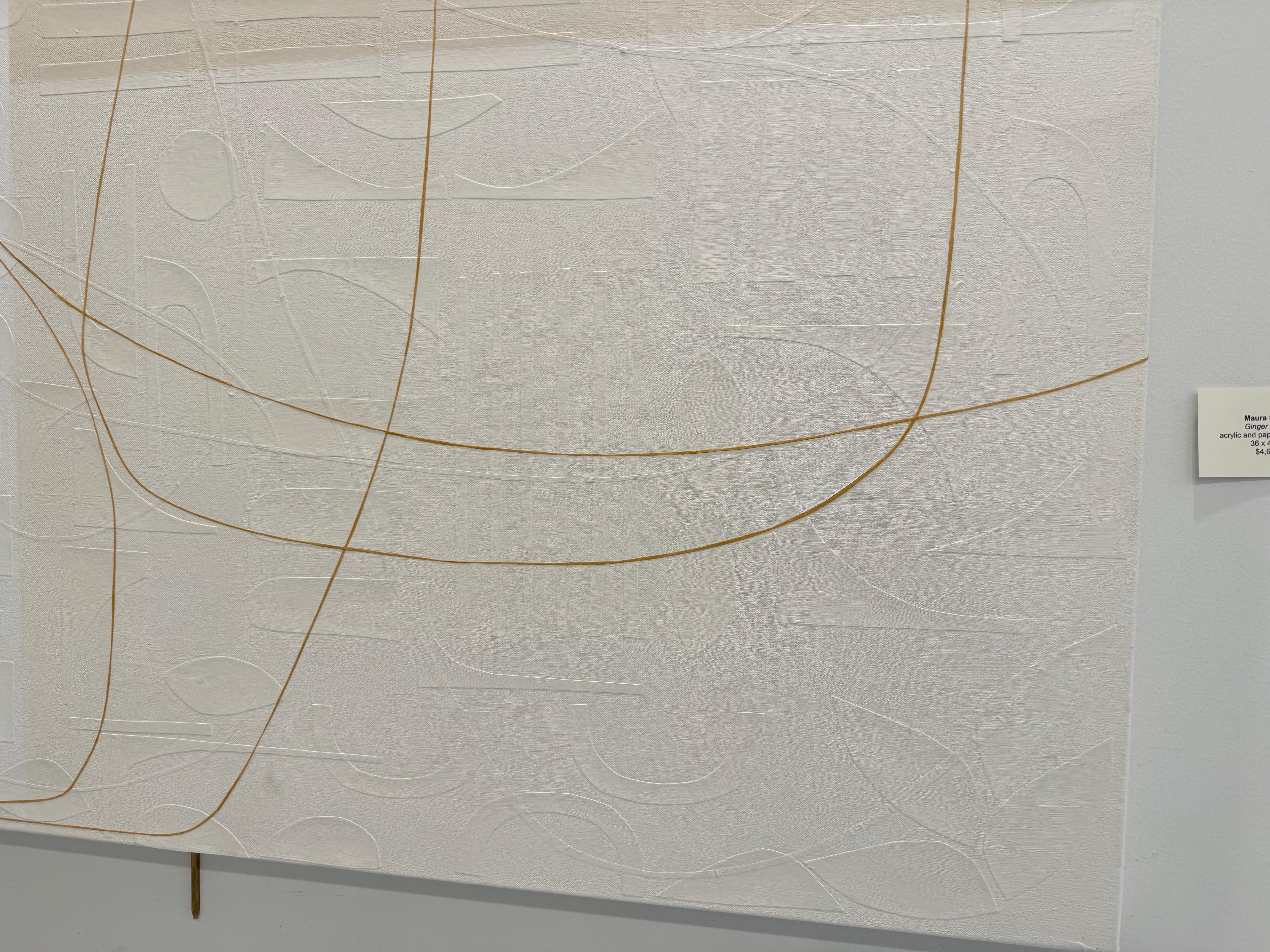 Ginger Shots par Maura Segal, peinture contemporaine minimaliste sur toile avec collage 2