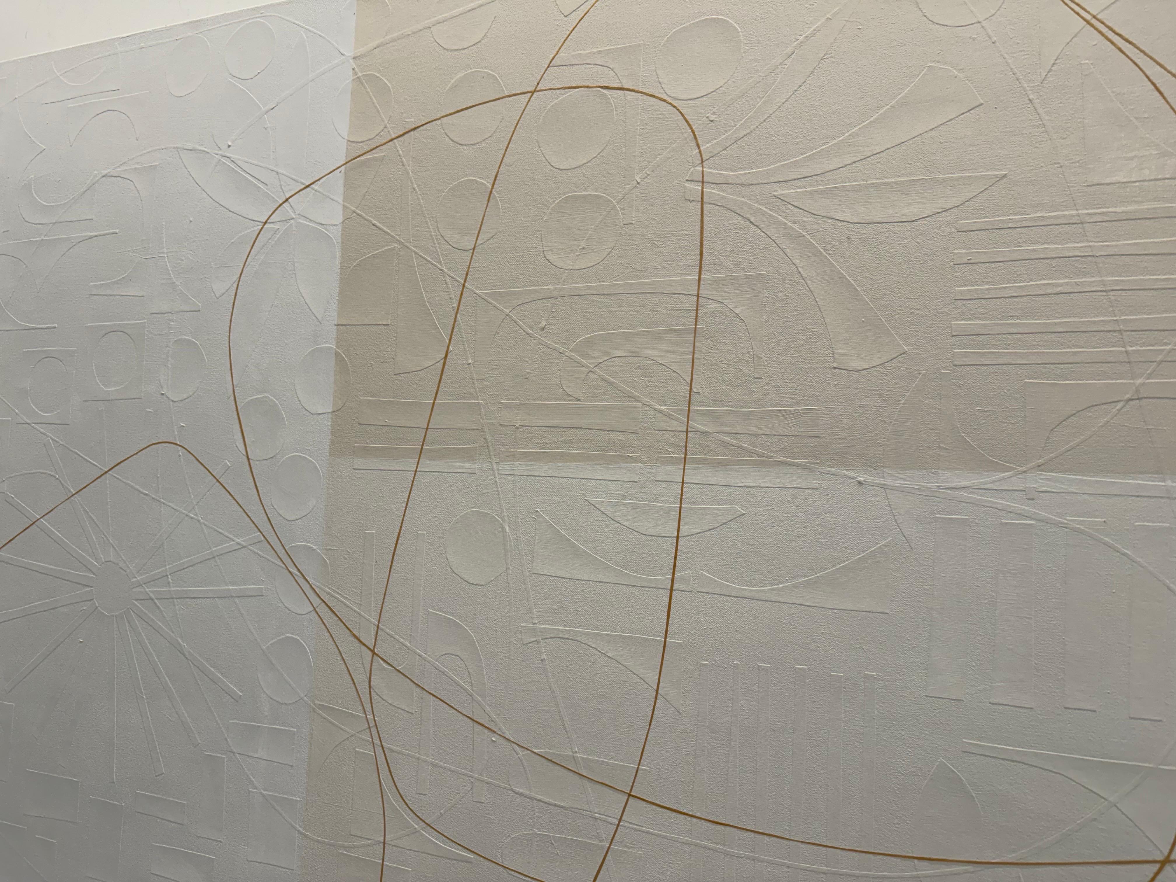 Ginger Shots par Maura Segal, peinture contemporaine minimaliste sur toile avec collage 3