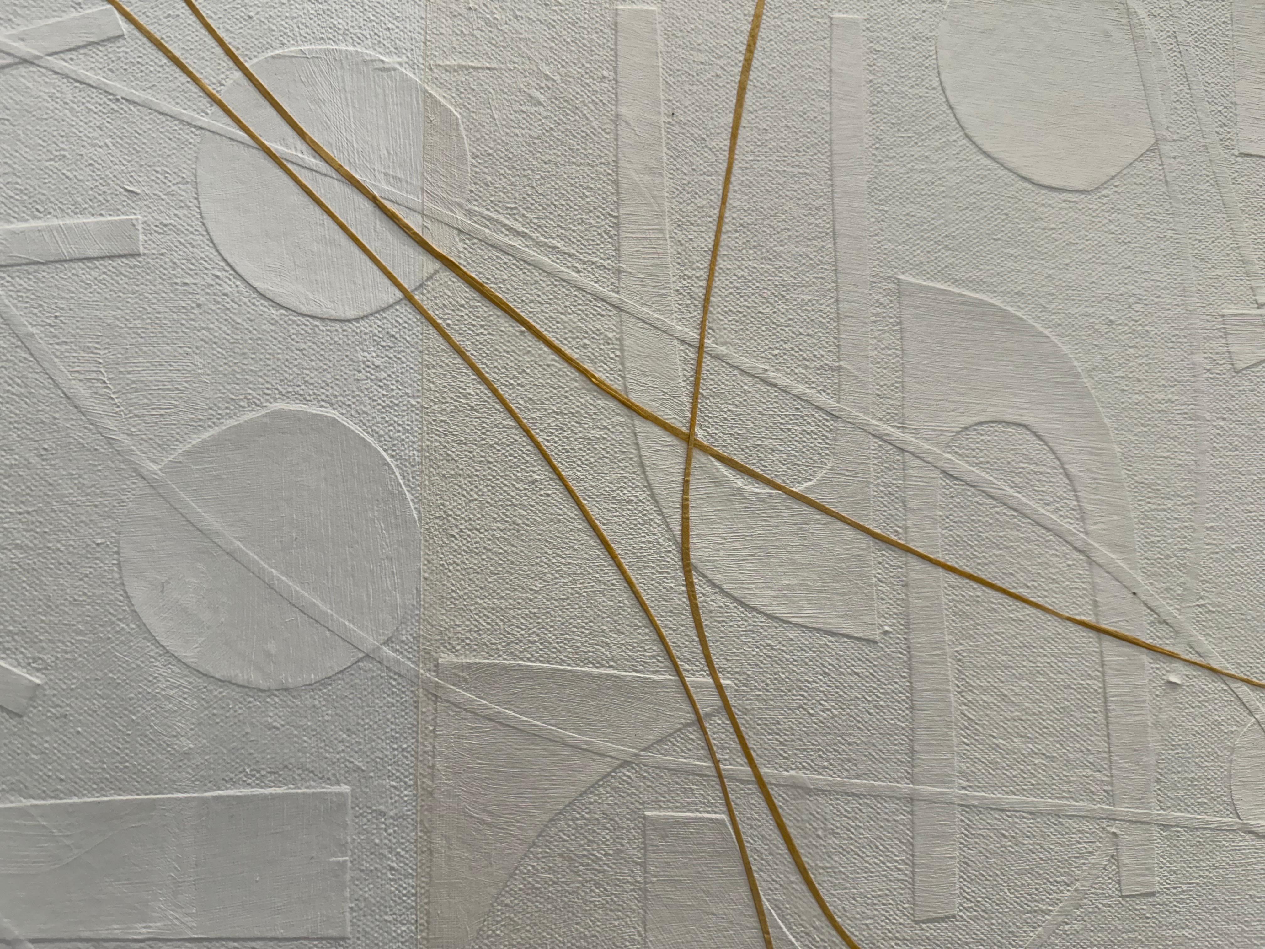 Ginger Shots par Maura Segal, peinture contemporaine minimaliste sur toile avec collage 4