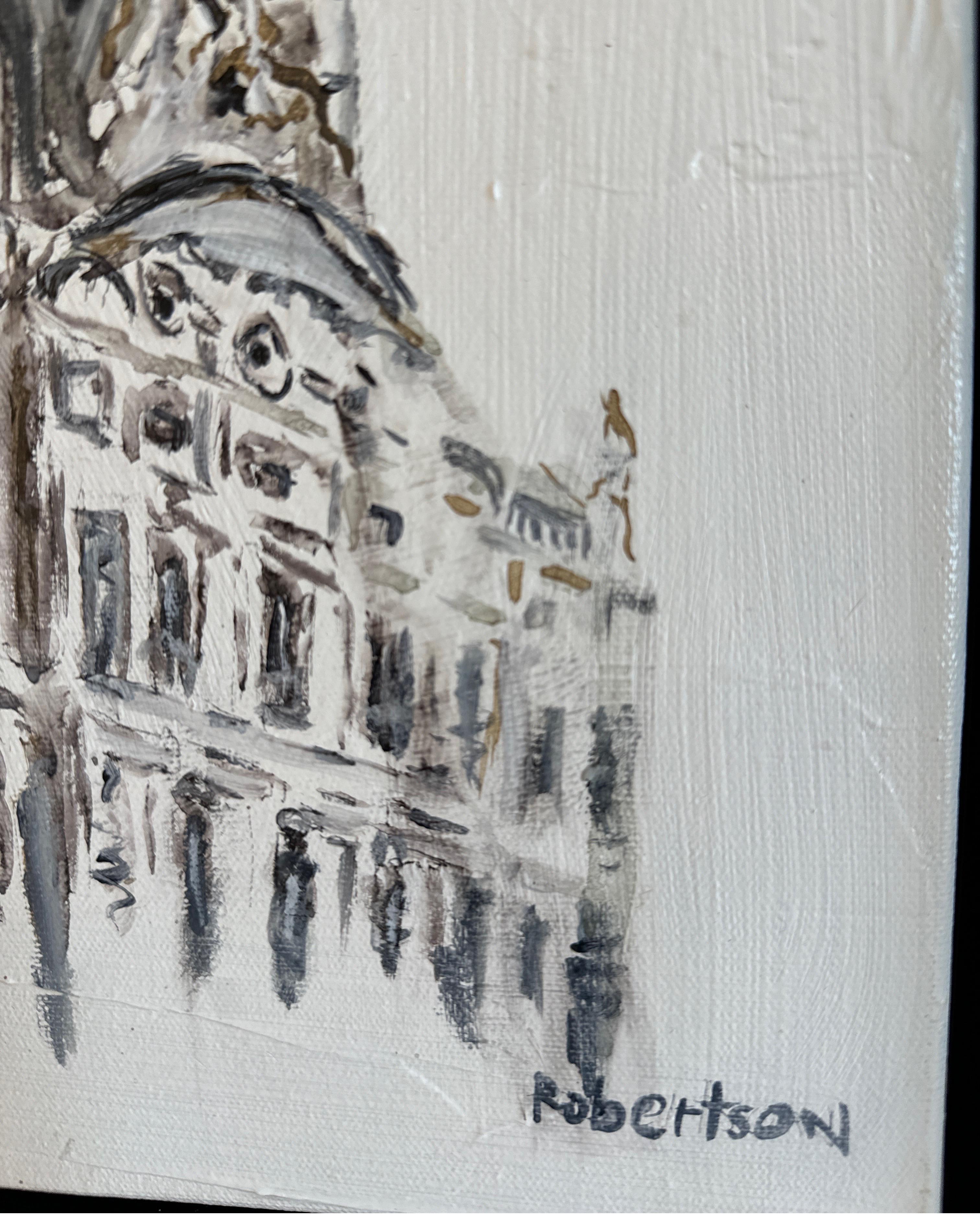 Louvre Study by Sarah Robertson, Small Framed Paris Painting For Sale 4