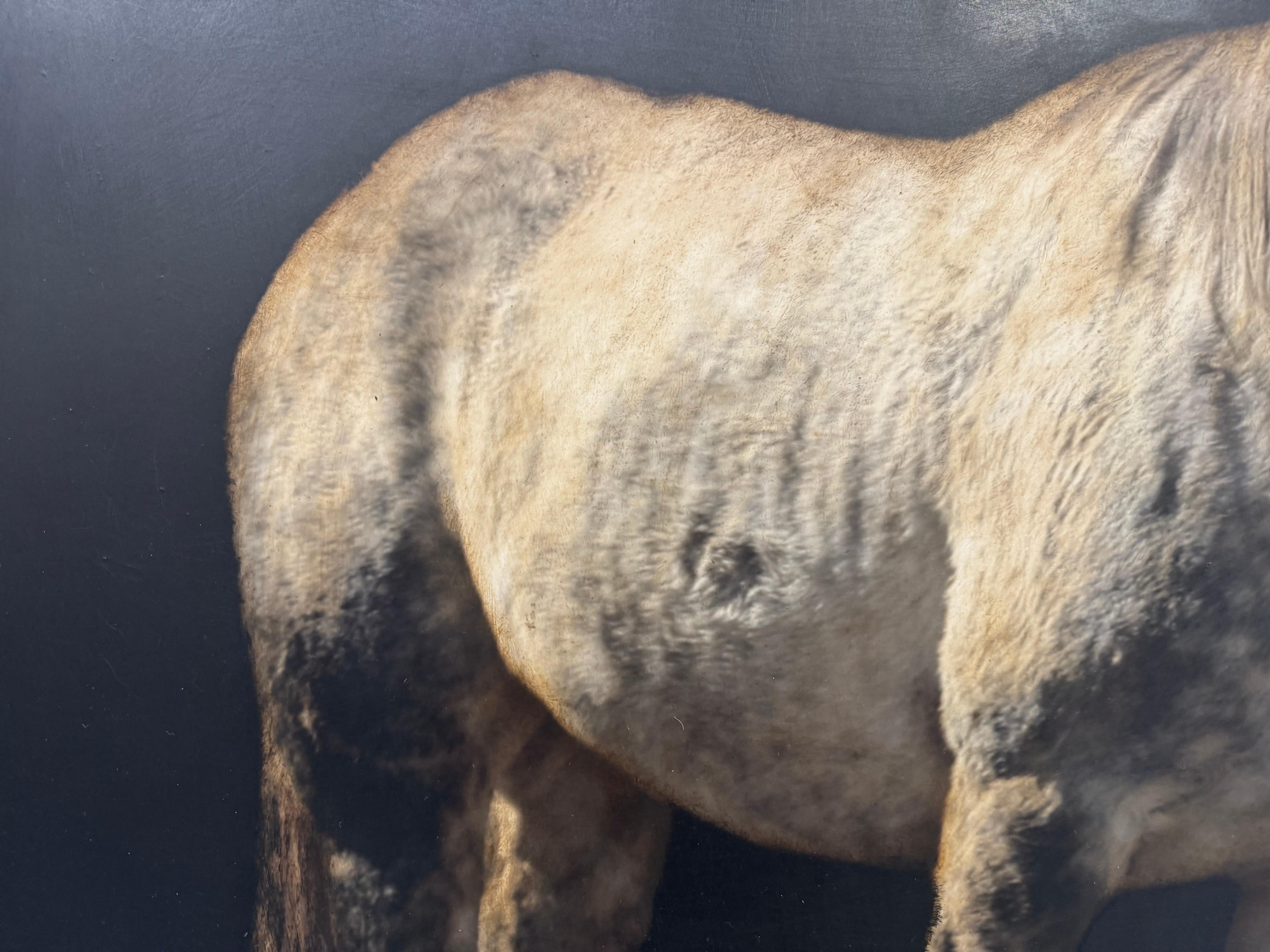 Stirrup Trouble von Dawne Raulet Contemporary Horse Mixed Media mit Schwarz 5