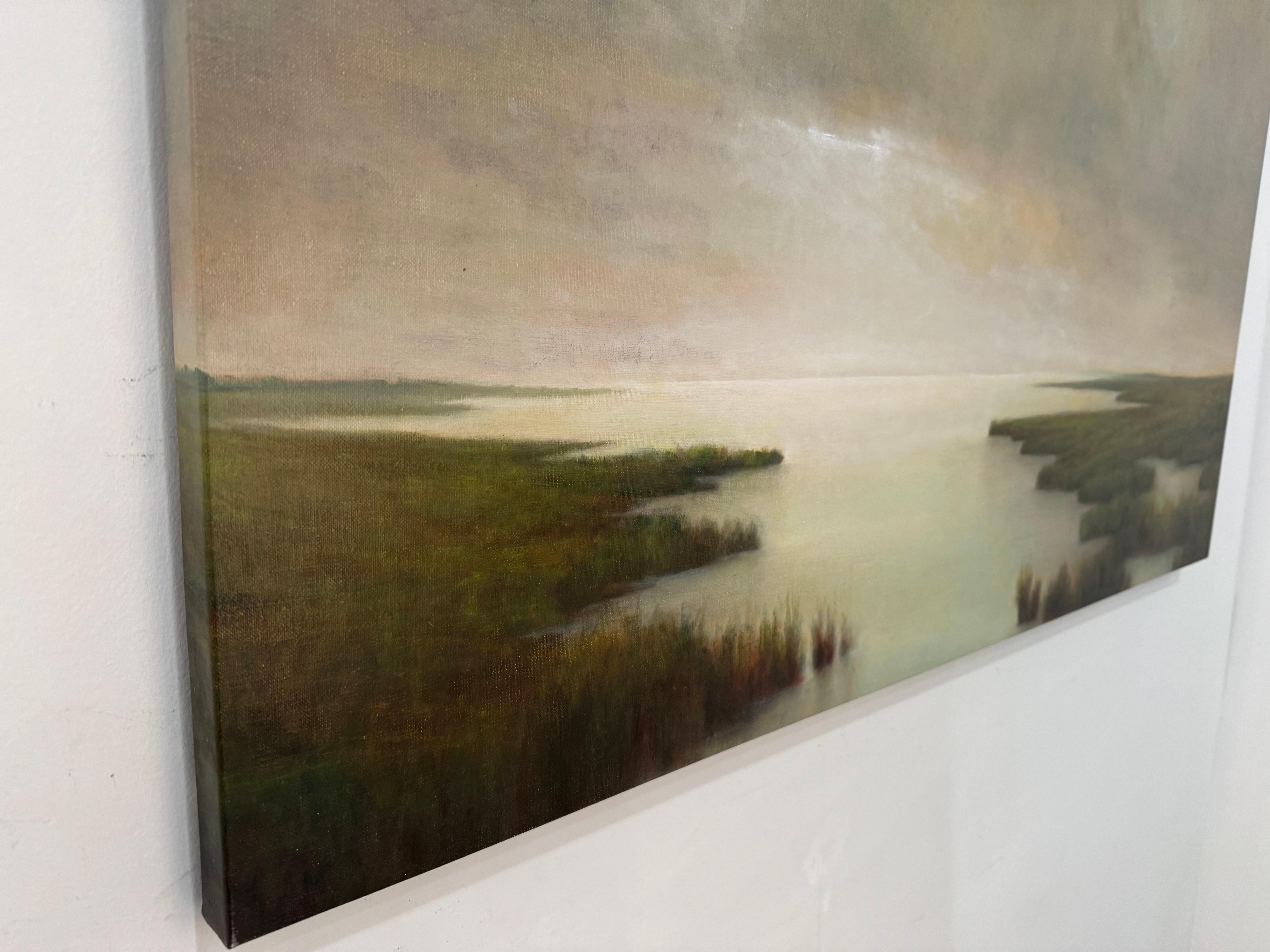 Canción silenciosa de Julie Houck, Pintura al óleo de paisaje postimpresionista Nubes 2