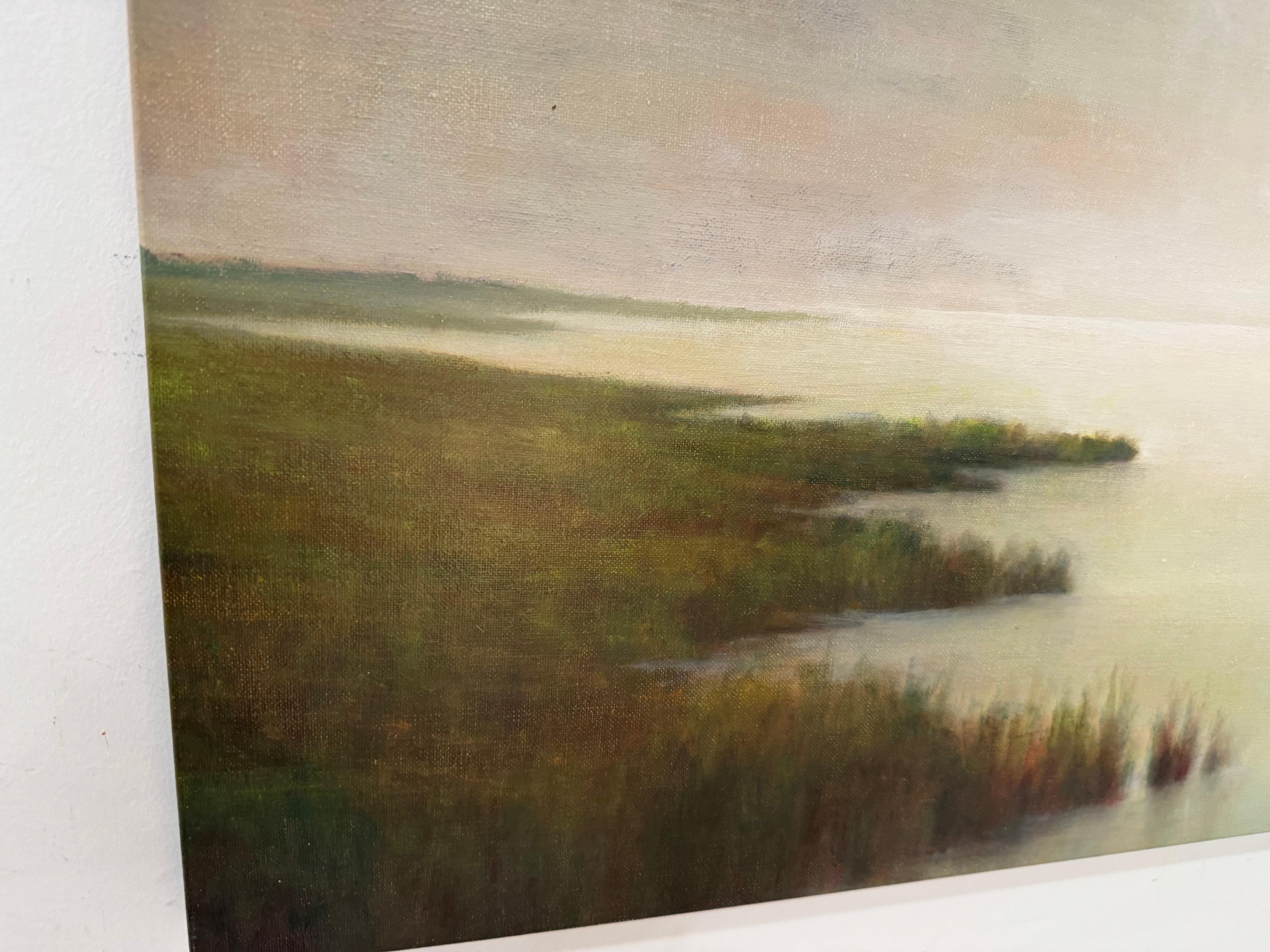 Canción silenciosa de Julie Houck, Pintura al óleo de paisaje postimpresionista Nubes 1