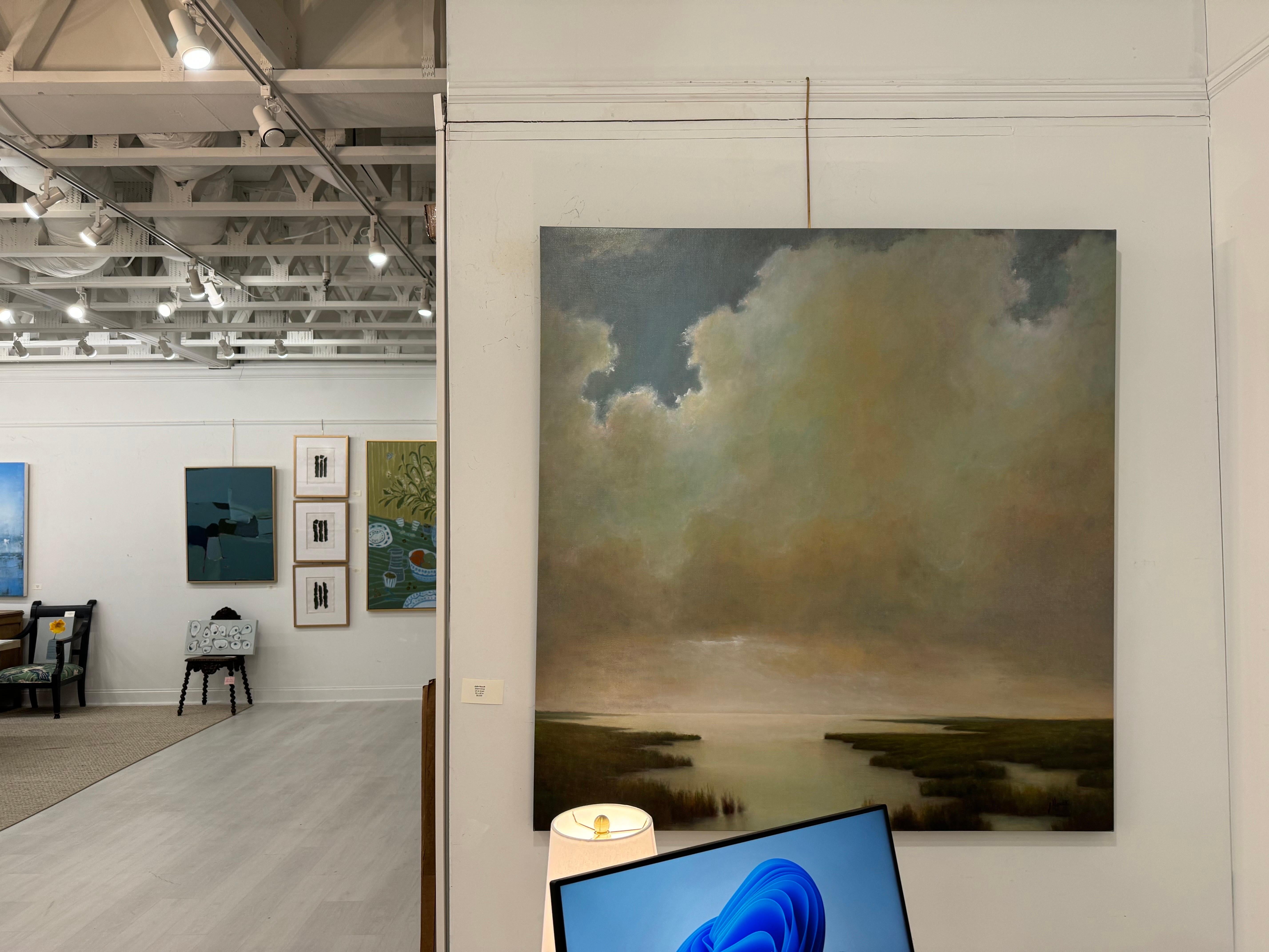 Canción silenciosa de Julie Houck, Pintura al óleo de paisaje postimpresionista Nubes 3