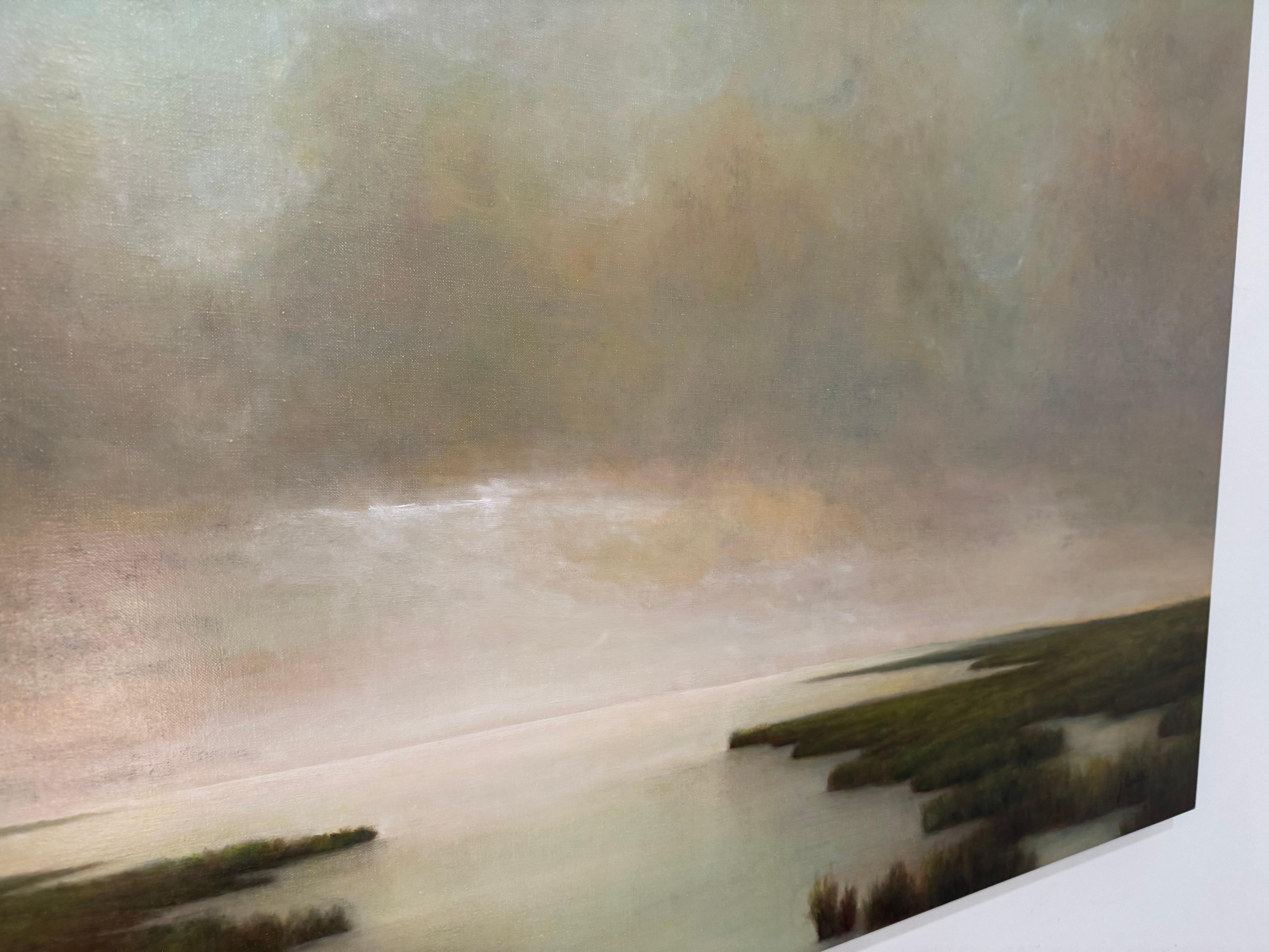 Canción silenciosa de Julie Houck, Pintura al óleo de paisaje postimpresionista Nubes 5