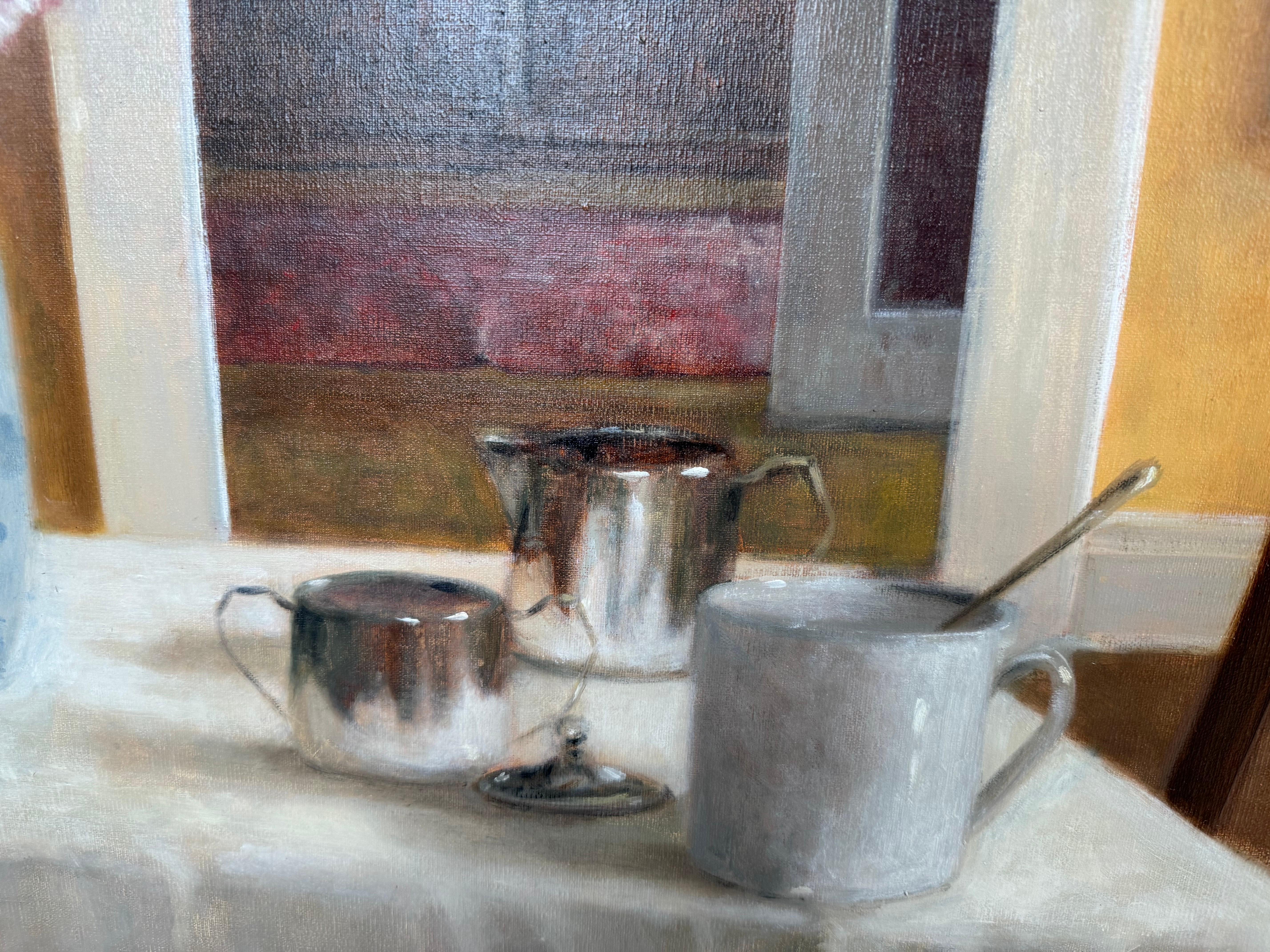 The Breakfast Room by Ginny Williams Framed Still Life Oil on Canvas, Silver 4