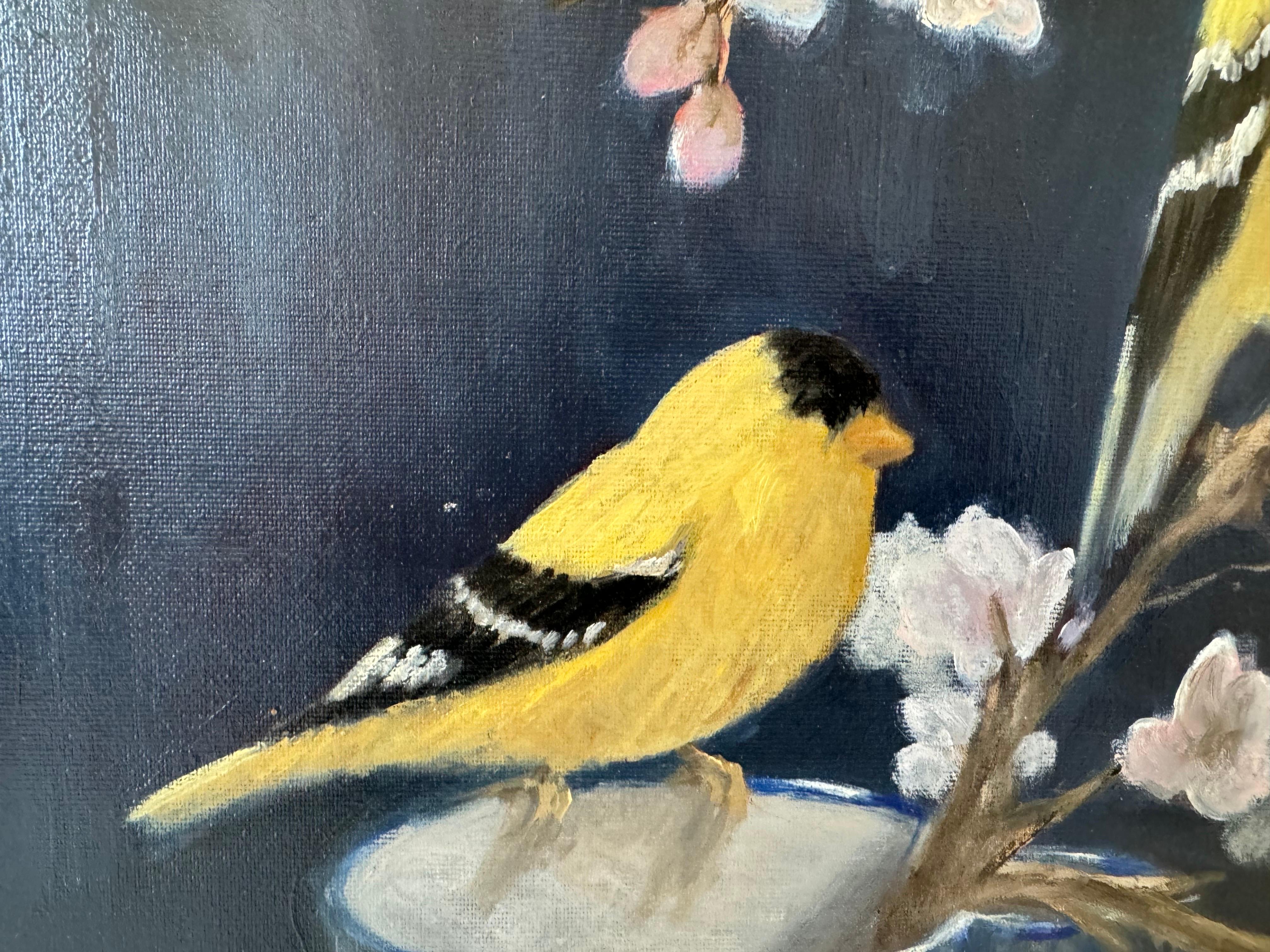 Springtime in Granada by Ginny Williams Framed Bird Still Life Oil Painting For Sale 6
