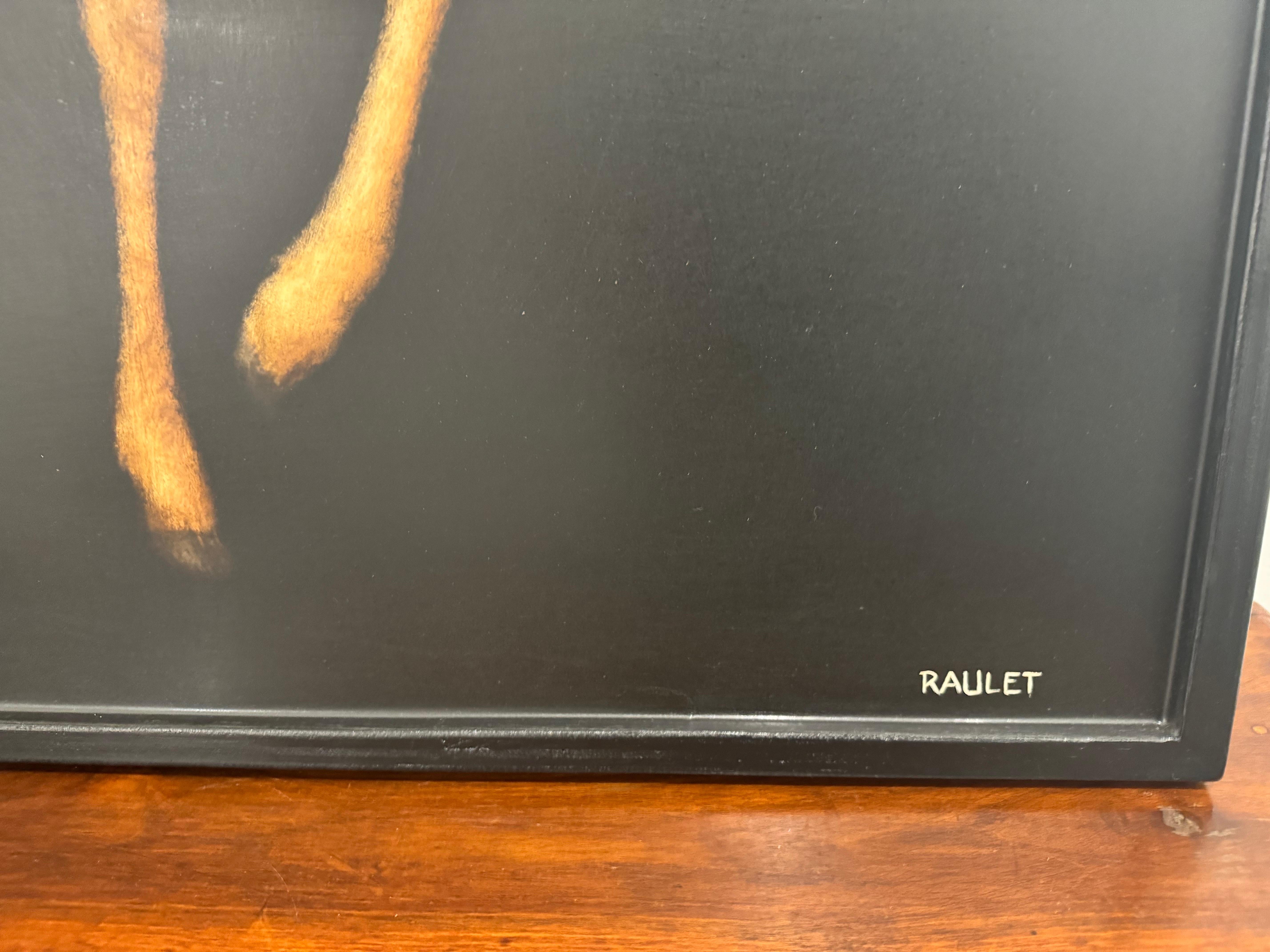 Doe A Deer par Dawne Raulet Contemporary Animal Mixed Media with Black 3