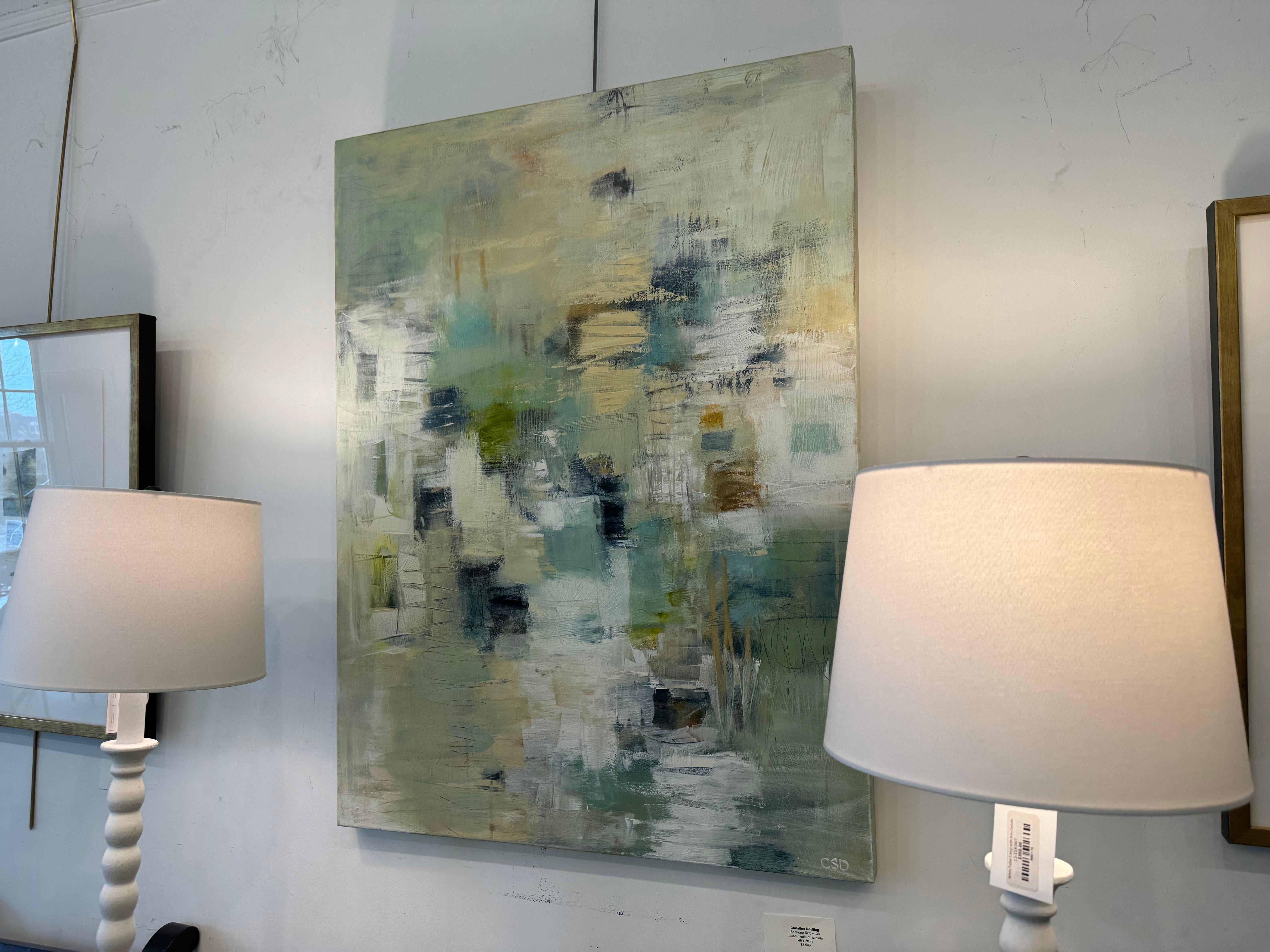 Saratoga Sideways by Christina Doelling, Large Vertical Abstract Painting For Sale 1