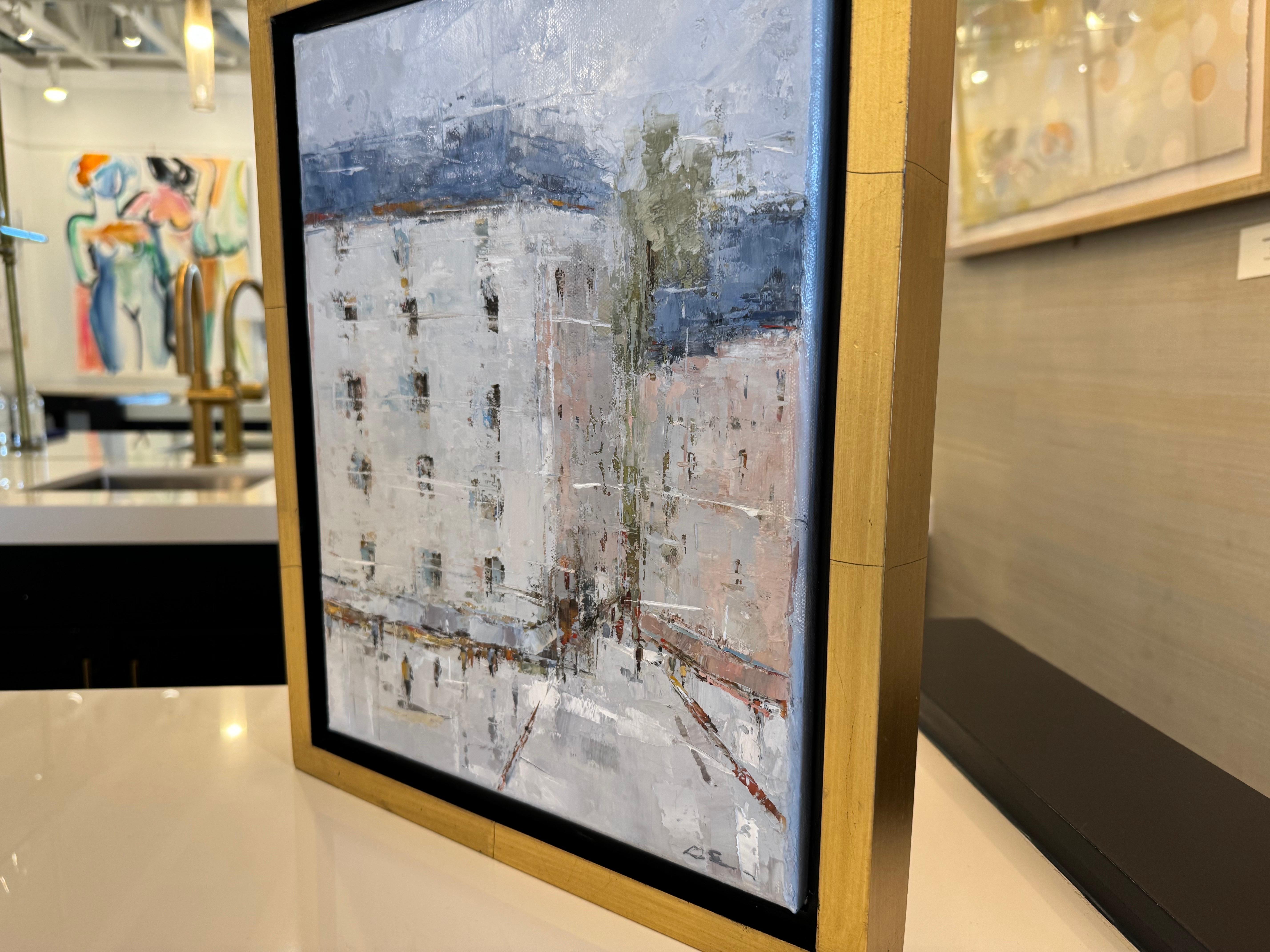 Paris Street Scene by Geri Eubanks, Petite Impressionist Cityscape Oil Painting For Sale 3