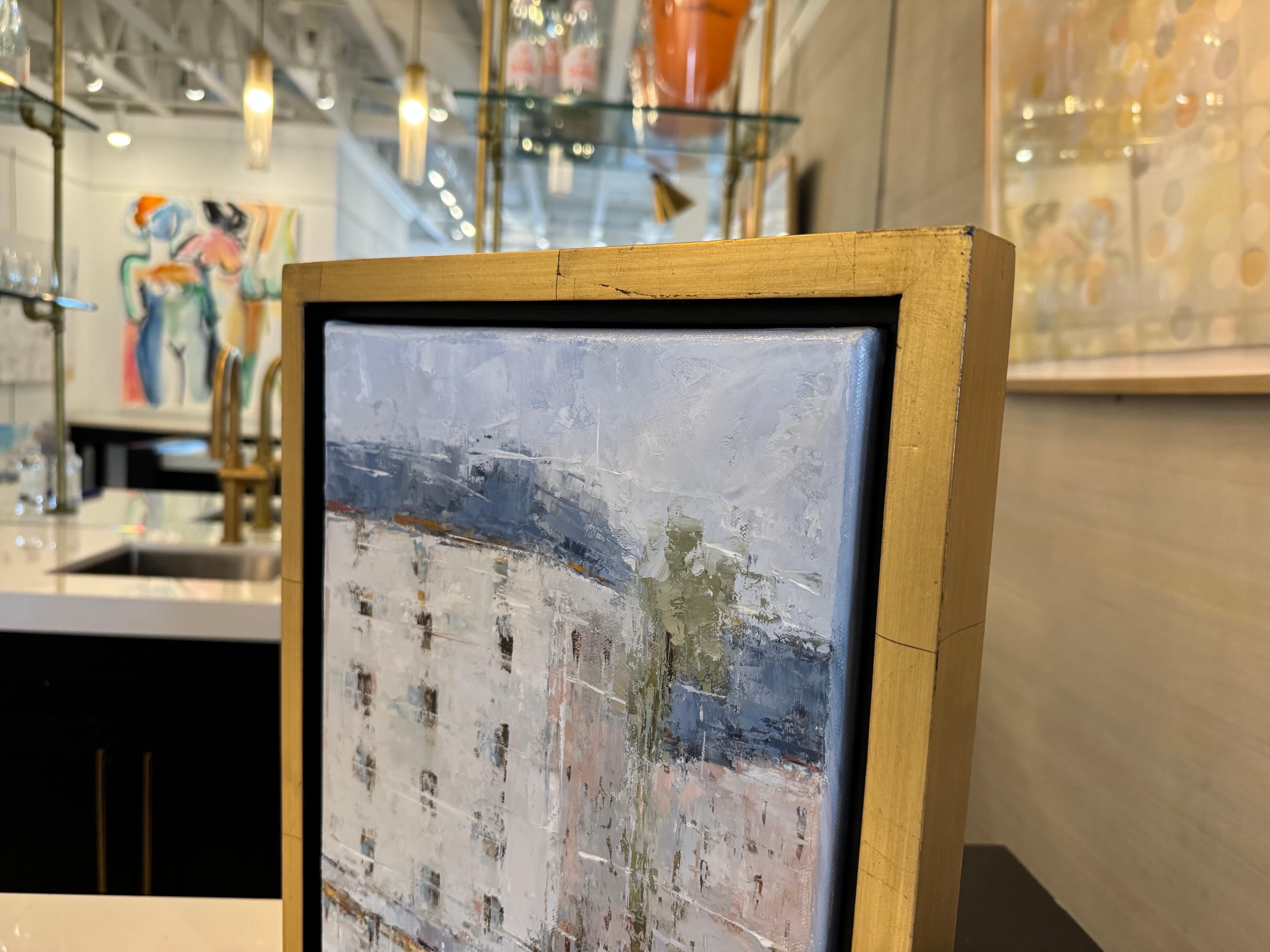 Paris Street Scene by Geri Eubanks, Petite Impressionist Cityscape Oil Painting For Sale 4