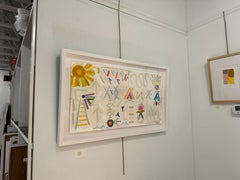 Without Fear by Colleen Leach, Framed colorful contemporary cave drawings, paper
